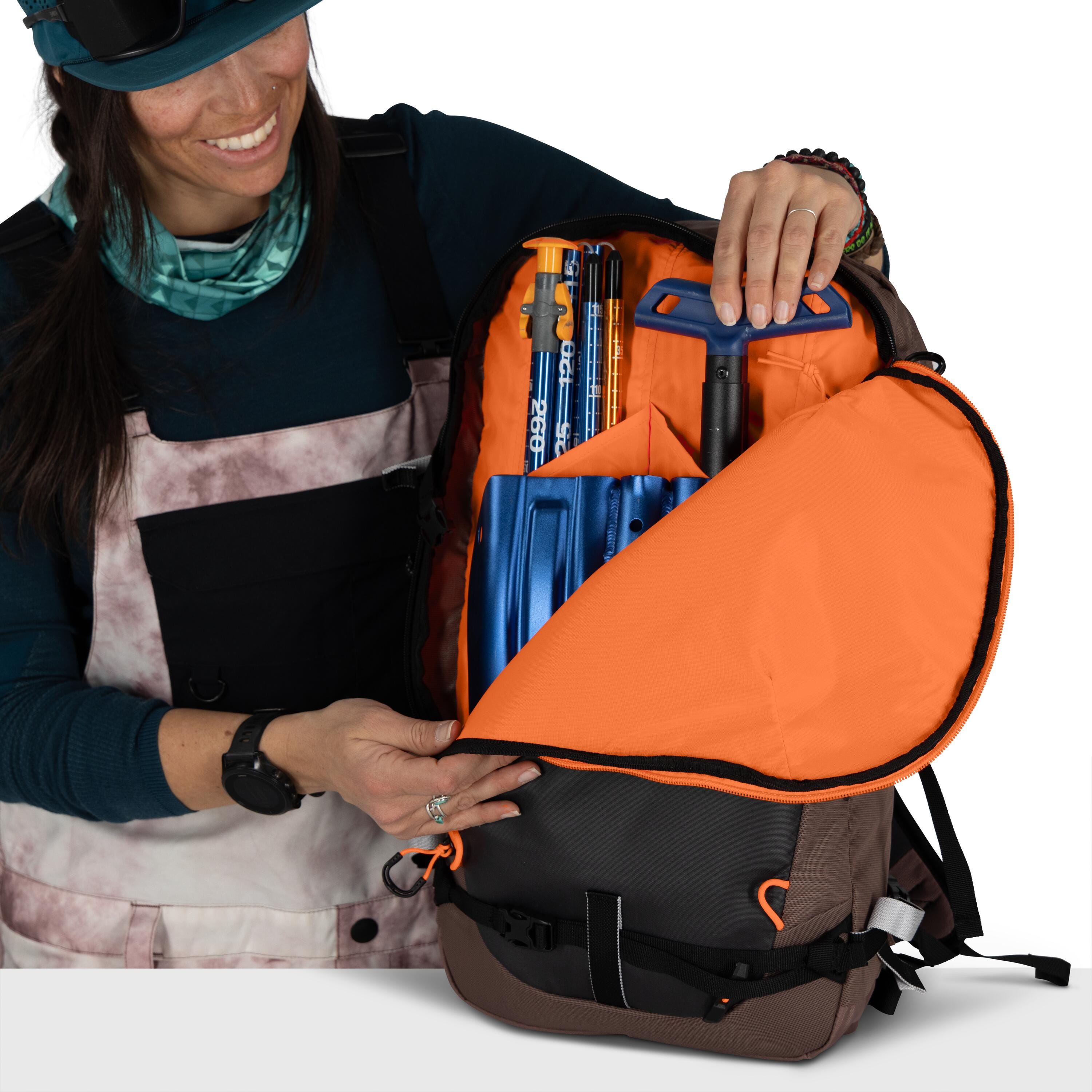 Osprey Sopris 25 Women's Ski & Snowboard Backpack 25L in Magma Brown-Raven Black — detail view 2