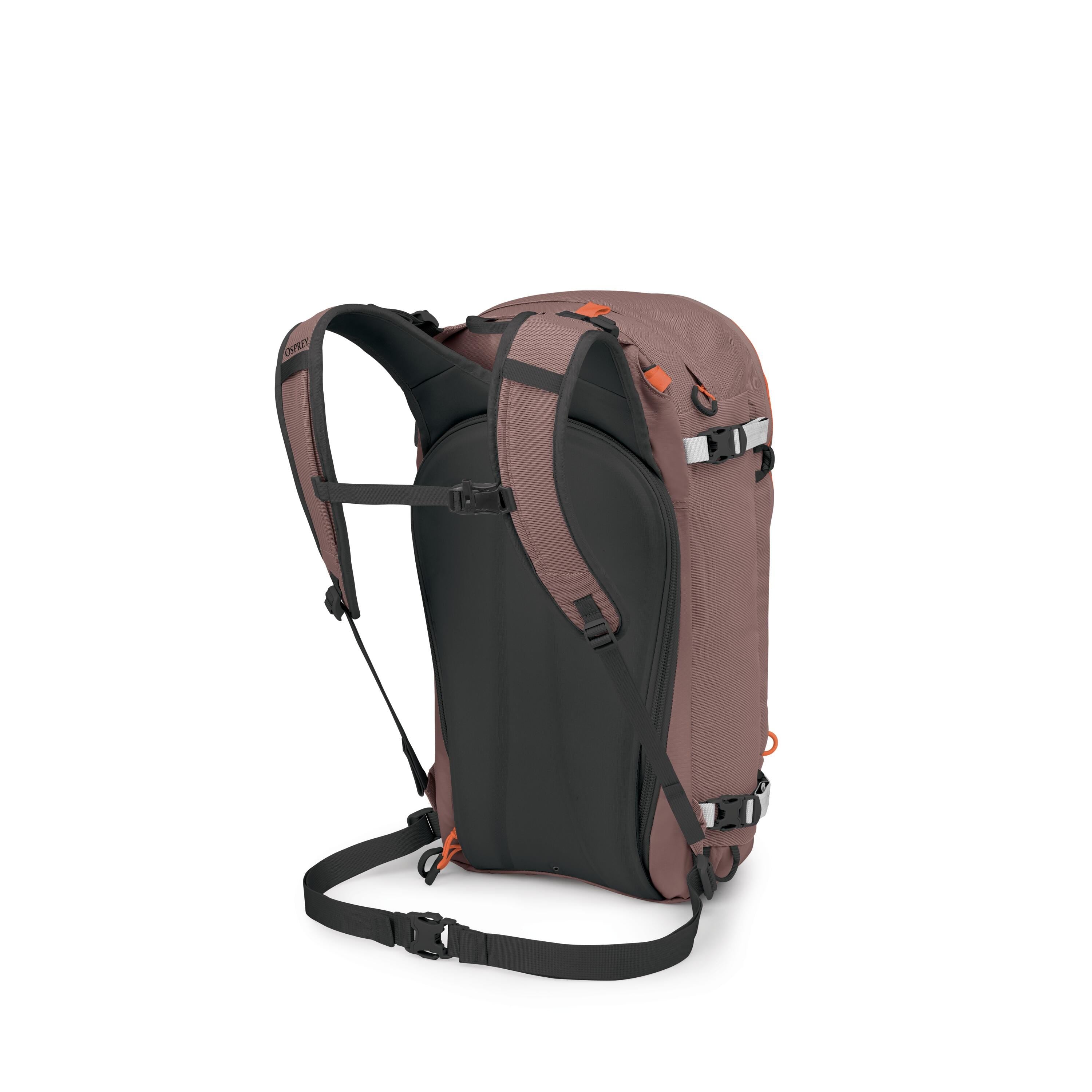 Osprey Sopris 25 Women's Ski & Snowboard Backpack 25L in Magma Brown-Raven Black — angle view 3