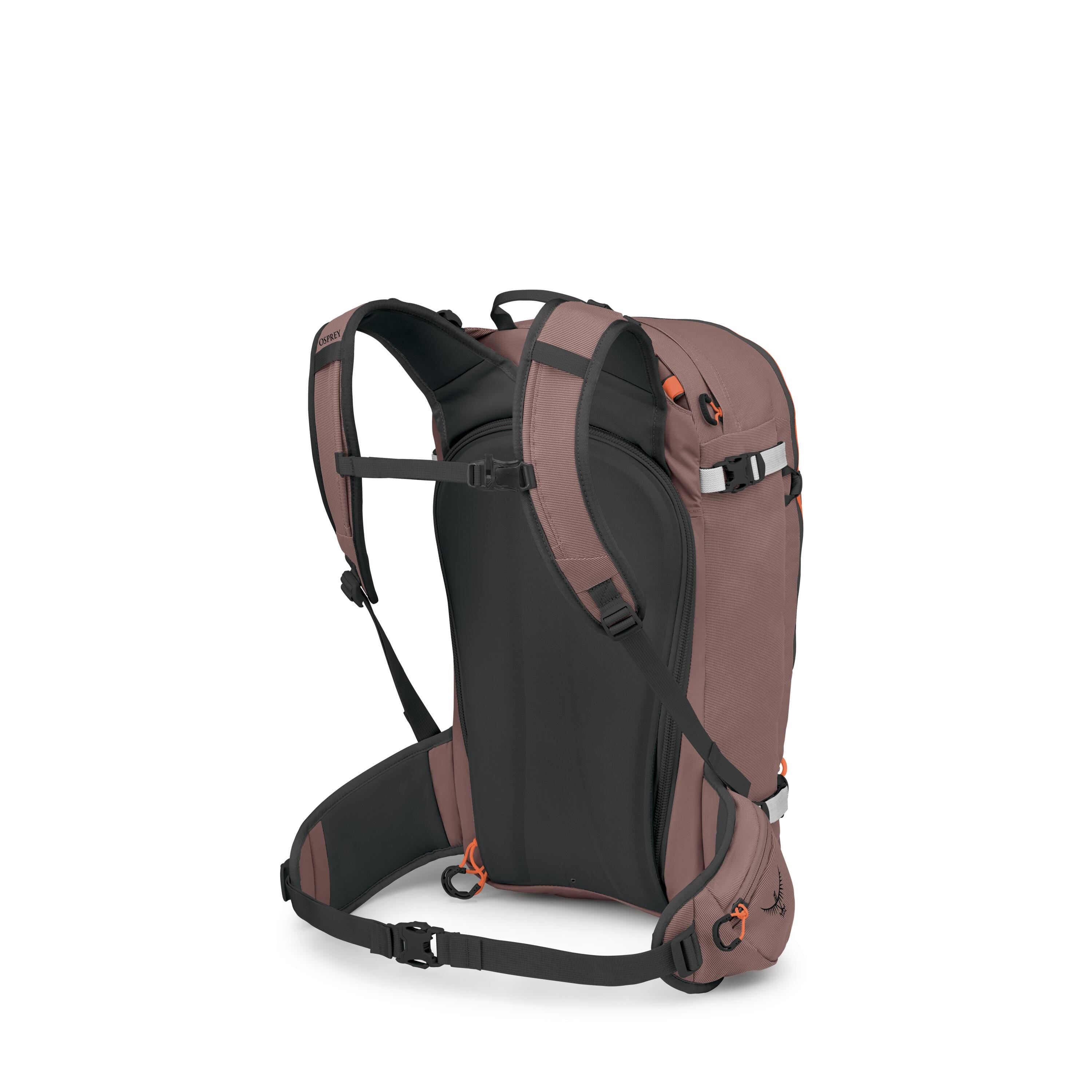 Osprey Sopris 32 Women's Ski & Snowboard Backpack 32L in Magma Brown-Raven Black — angle view 3