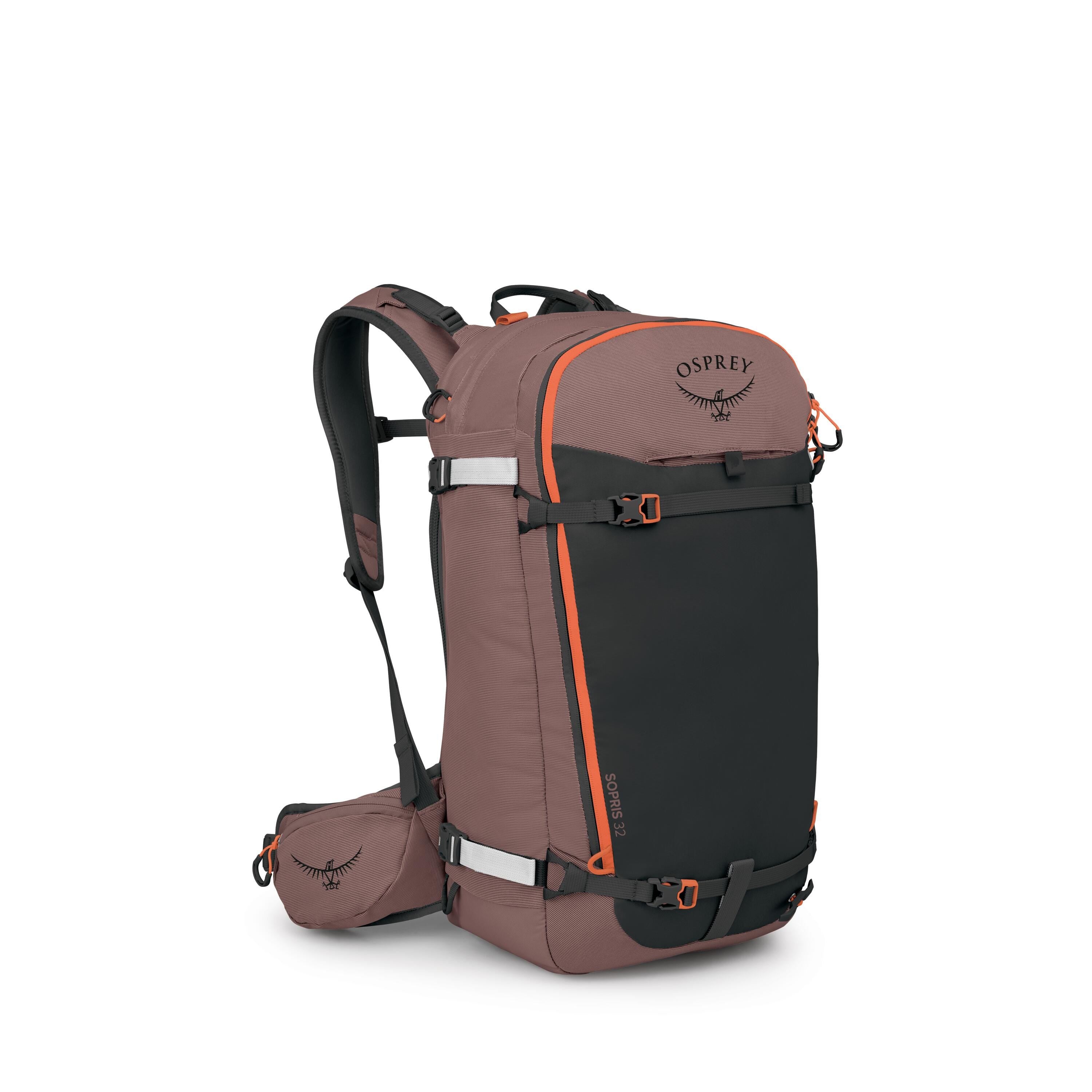 Osprey Sopris 32 Women's Ski & Snowboard Backpack 32L in Magma Brown-Raven Black — angle view 2