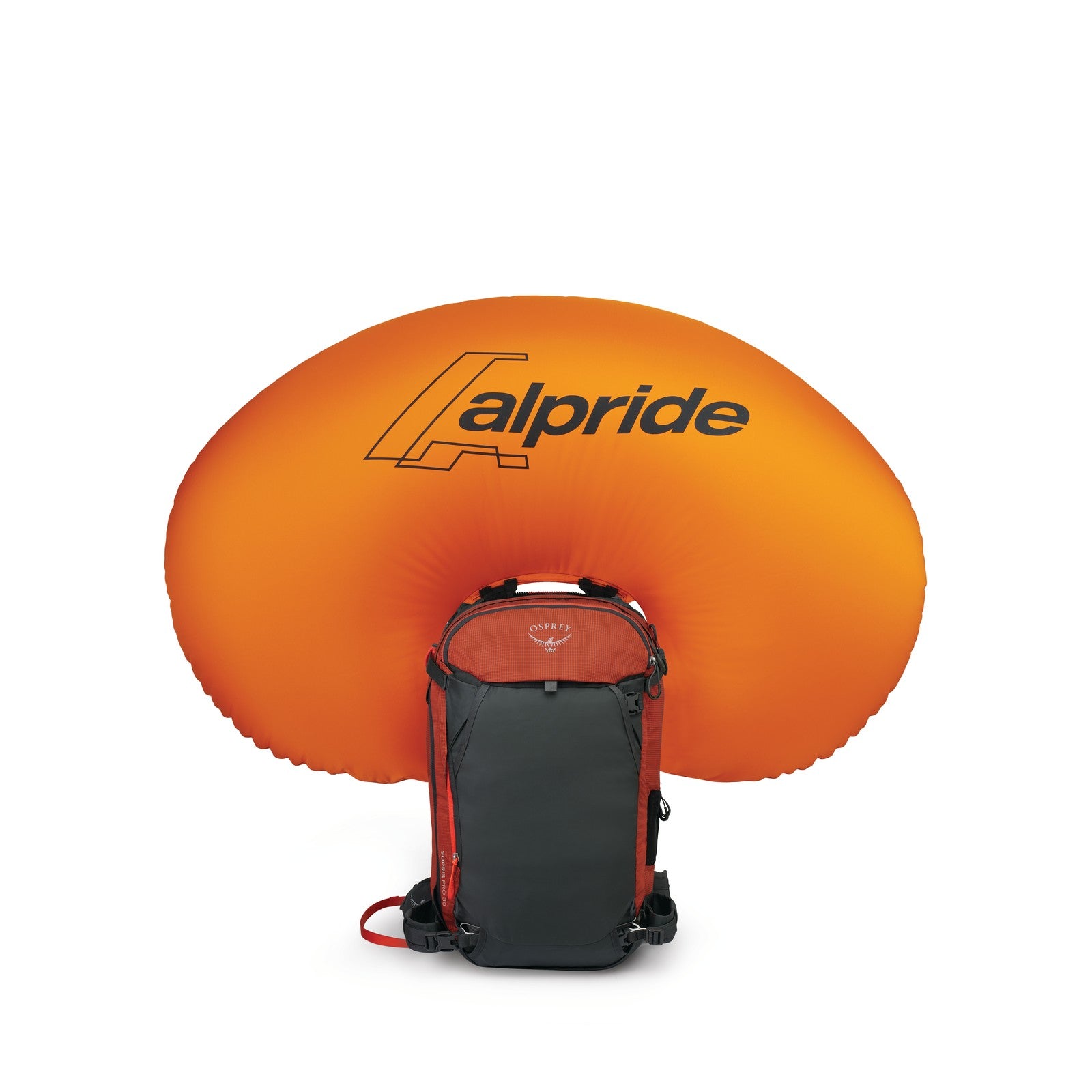 Osprey Sopris Pro 30 Women's Airbag Ski & Snowboard Backpack 30L in Mars Orange — front view 2