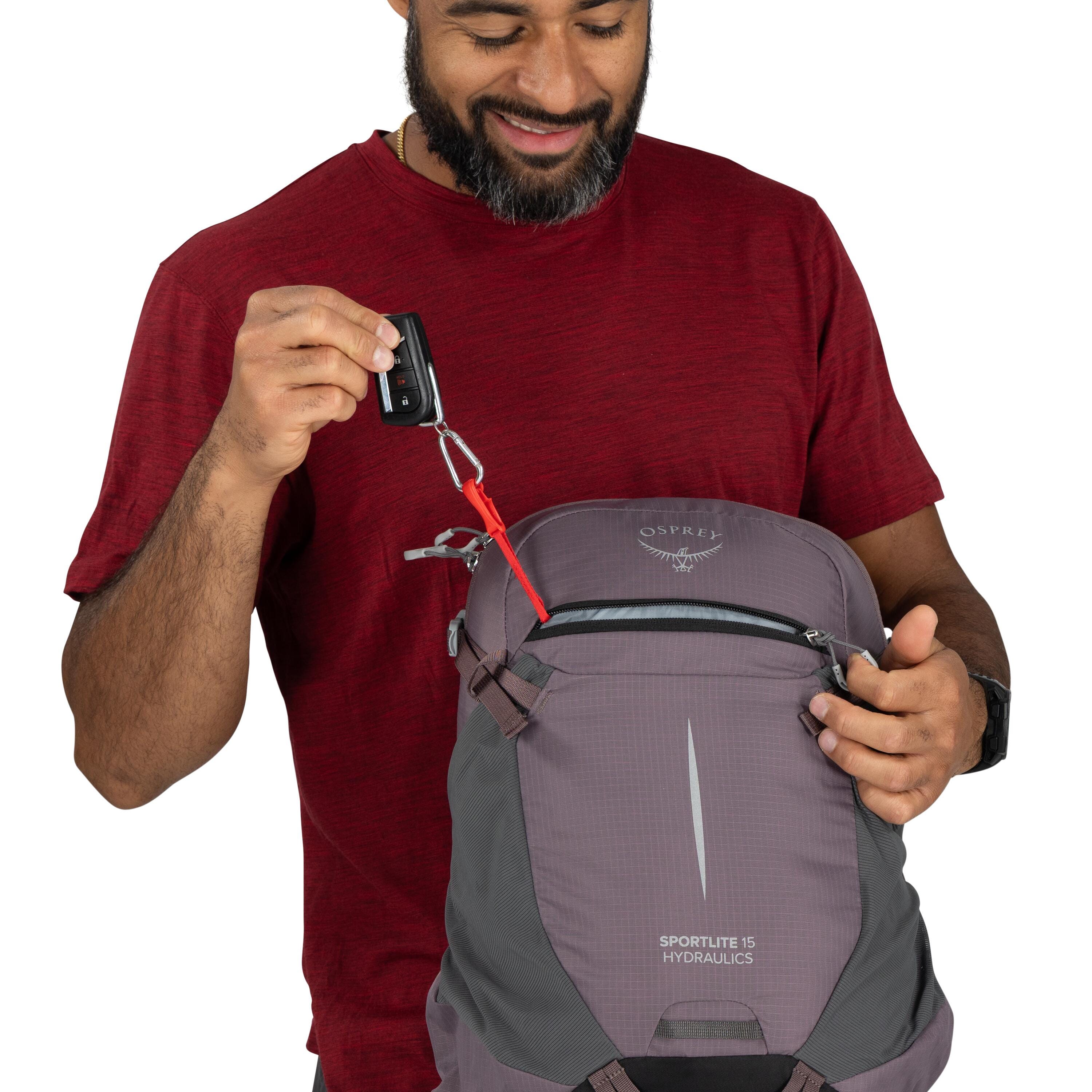 Osprey Sportlite 15 Hydraulics Hiking Hydration Backpack 15L in Graphite Purple — detail view