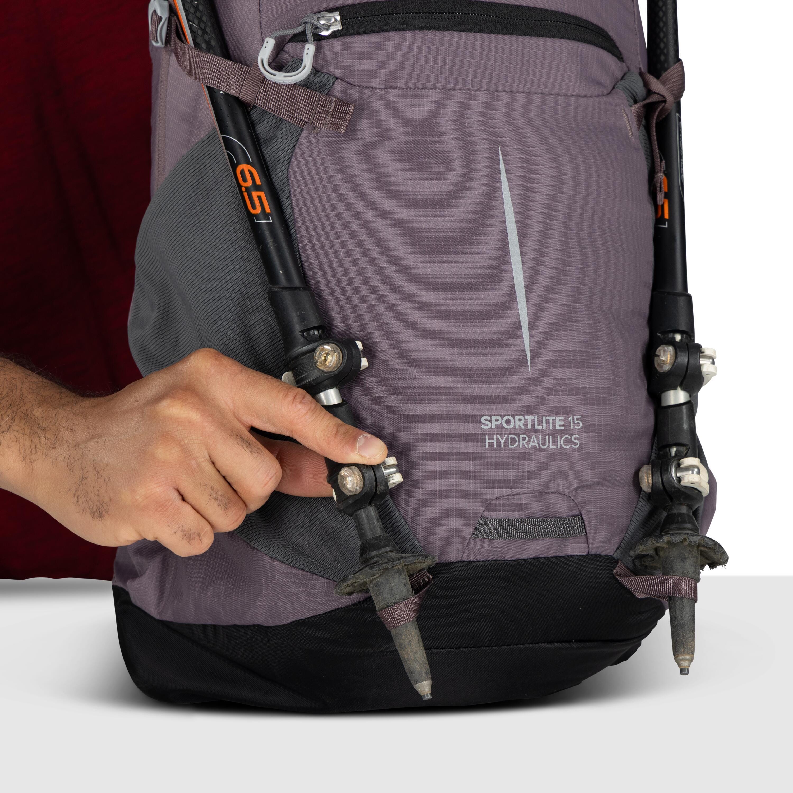 Osprey Sportlite 15 Hydraulics Hiking Hydration Backpack 15L in Graphite Purple — detail view 4