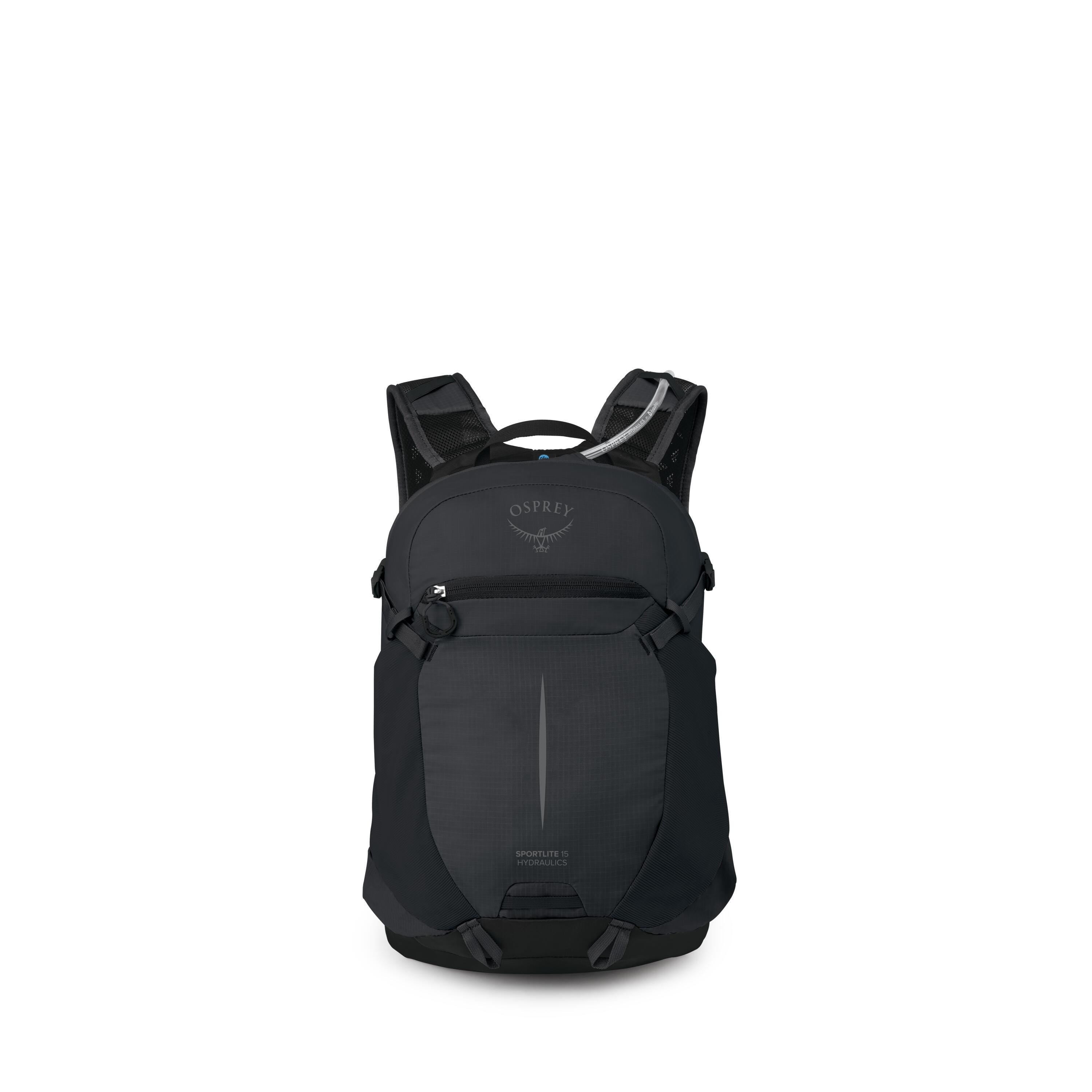 Osprey Sportlite 15 Hydraulics Hiking Hydration Backpack 15L in Raven Black — front view