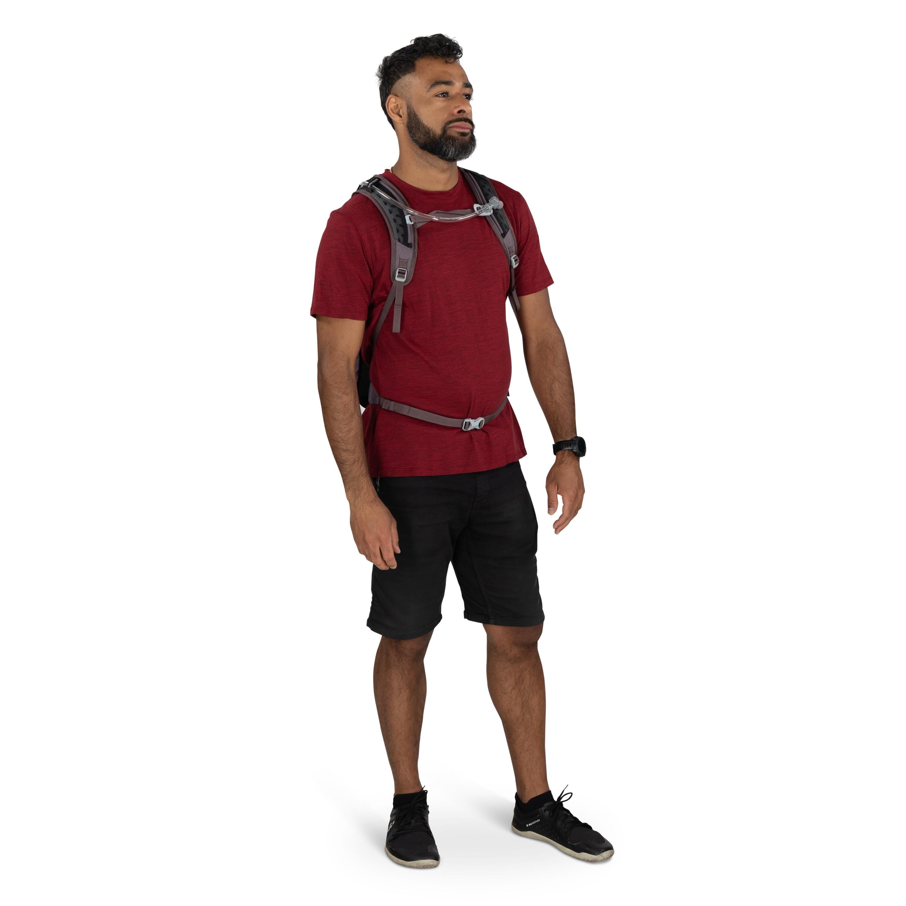 Osprey Sportlite 15 Hydraulics Hiking Hydration Backpack 15L in Graphite Purple — lifestyle