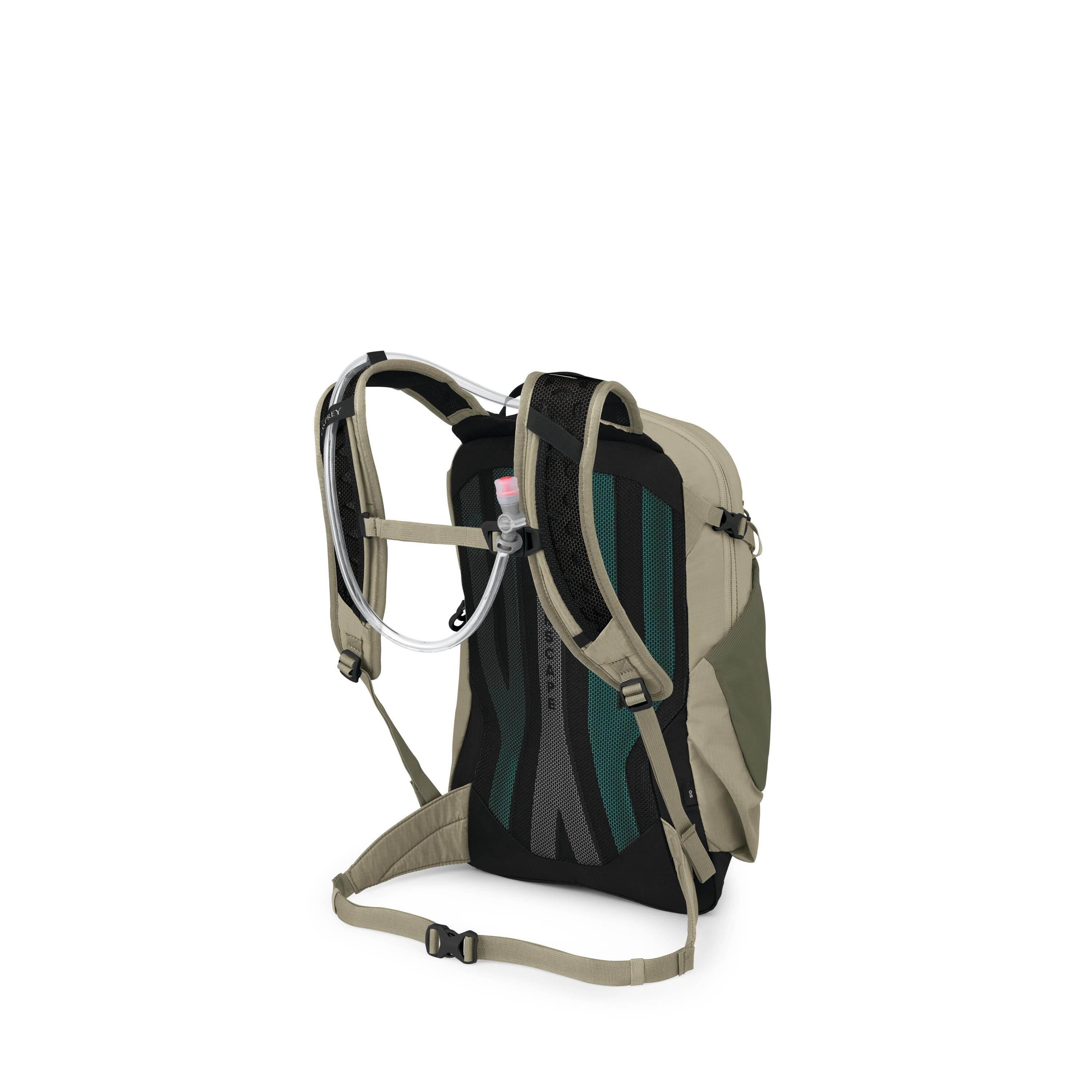 Osprey Sportlite 15 Hydraulics Hiking Hydration Backpack 15L in Olive Tan — back view