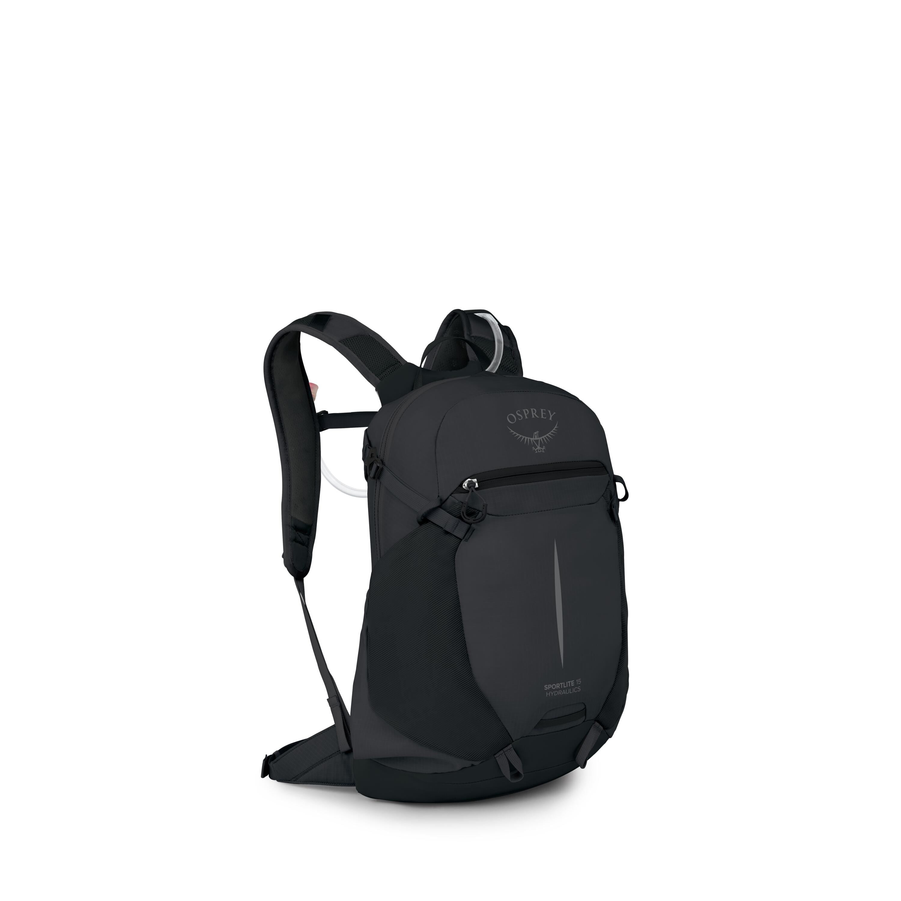 Osprey Sportlite 15 Hydraulics Hiking Hydration Backpack 15L in Raven Black — angle view 2