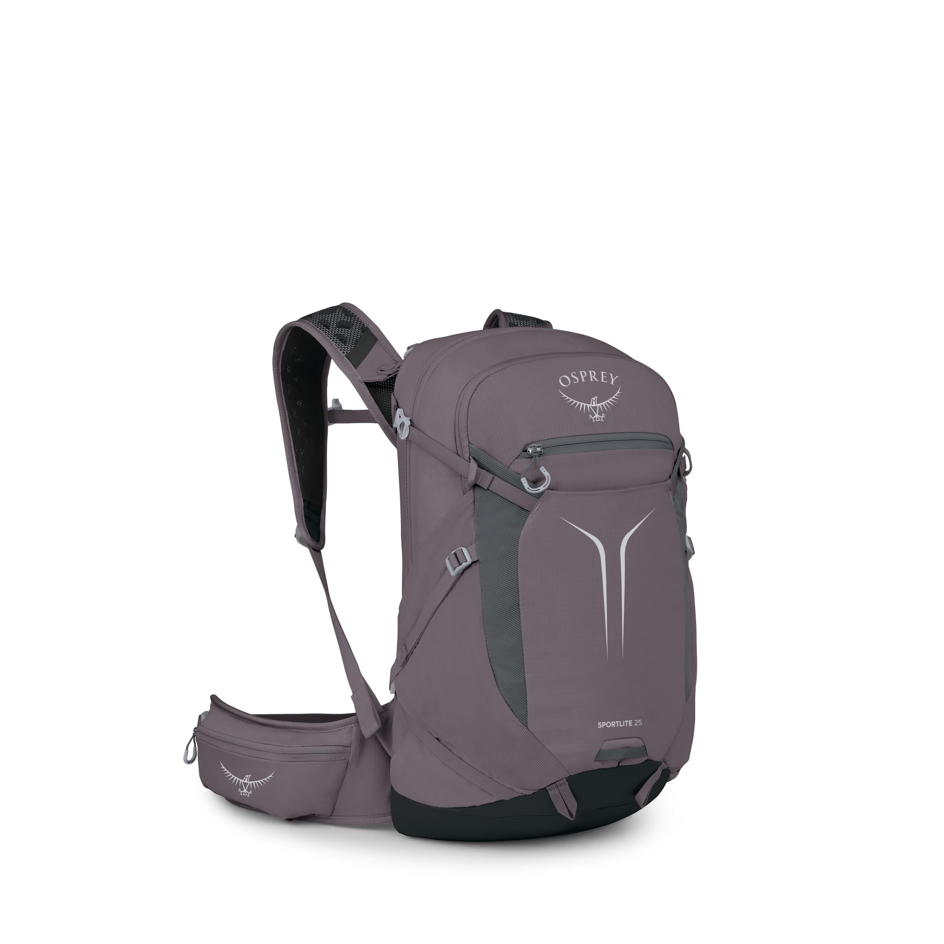Osprey Sportlite 25 Extended Fit Hiking Backpack 25L in Graphite Purple — angle view 2