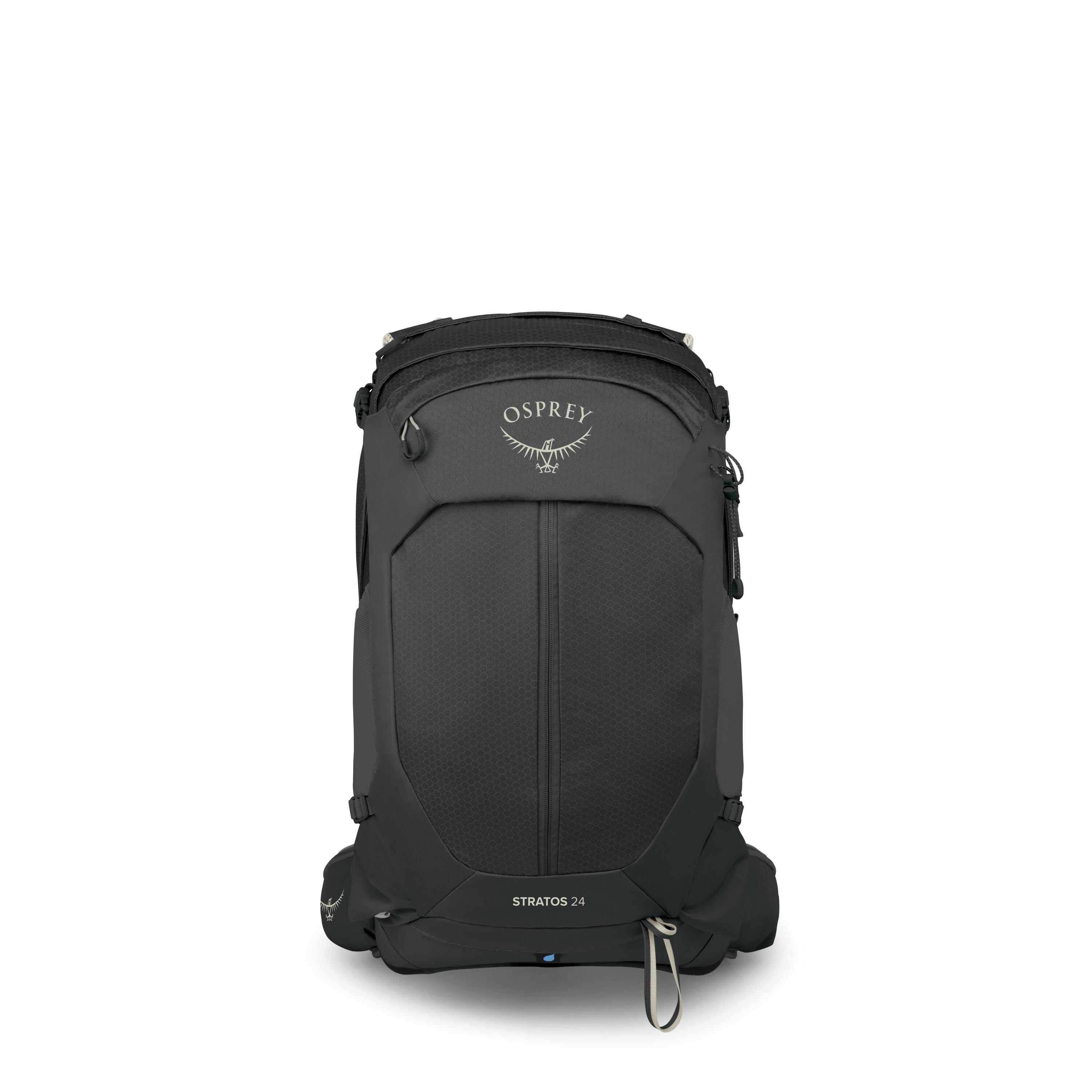 Osprey Stratos 24 Hiking Backpack 24L in Raven Black — front view