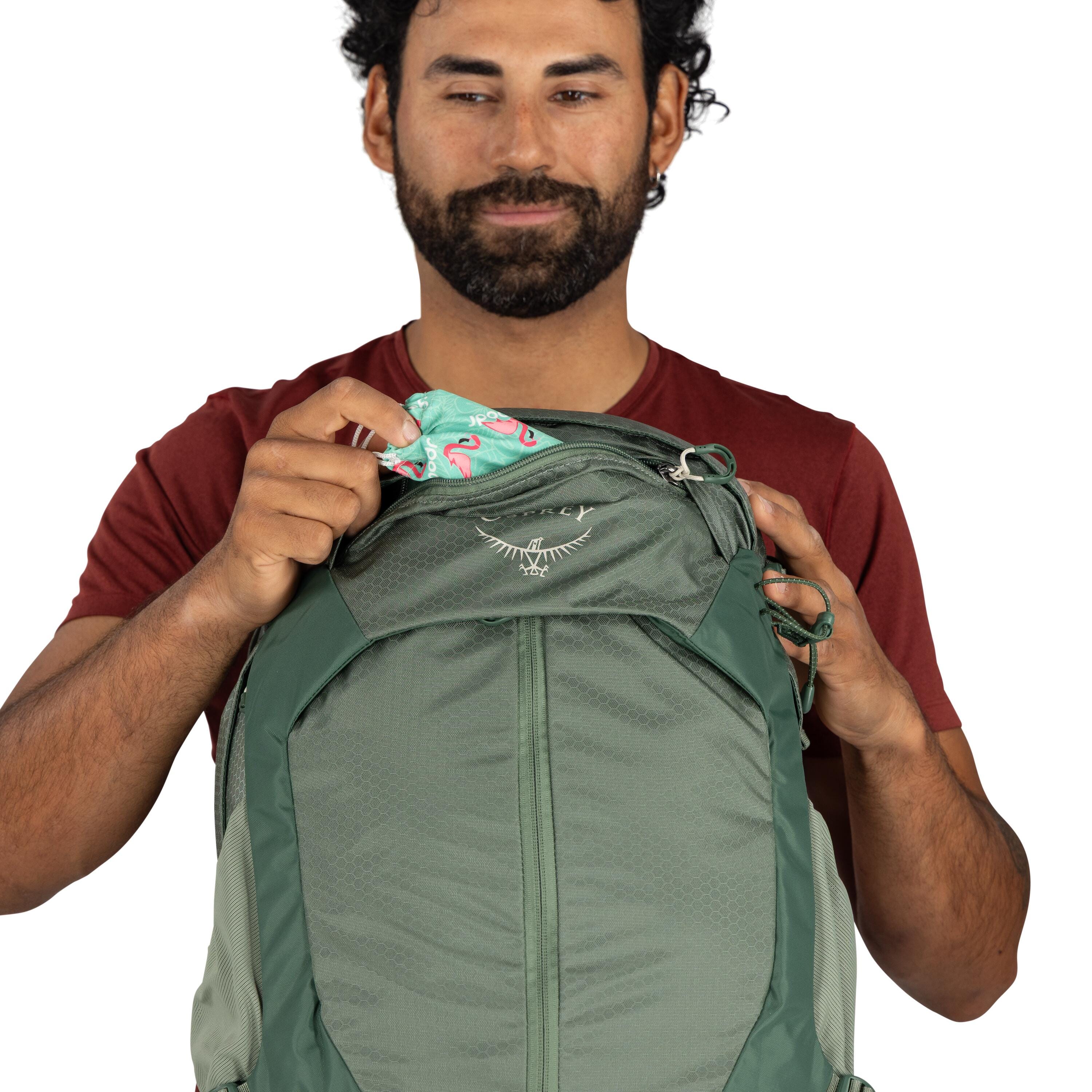 Osprey Stratos 34 Hiking Backpack 34L in Pine Leaf Green — detail view 4
