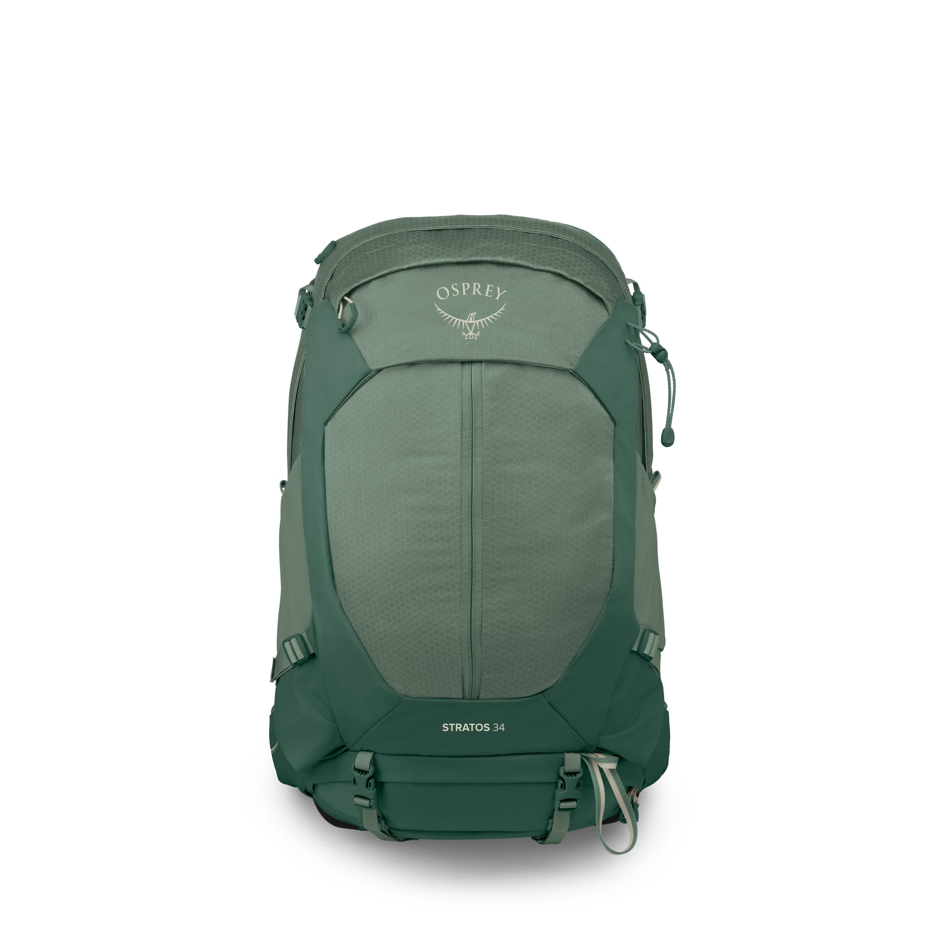 Osprey Stratos 34 Hiking Backpack 34L in Pine Leaf Green — front view