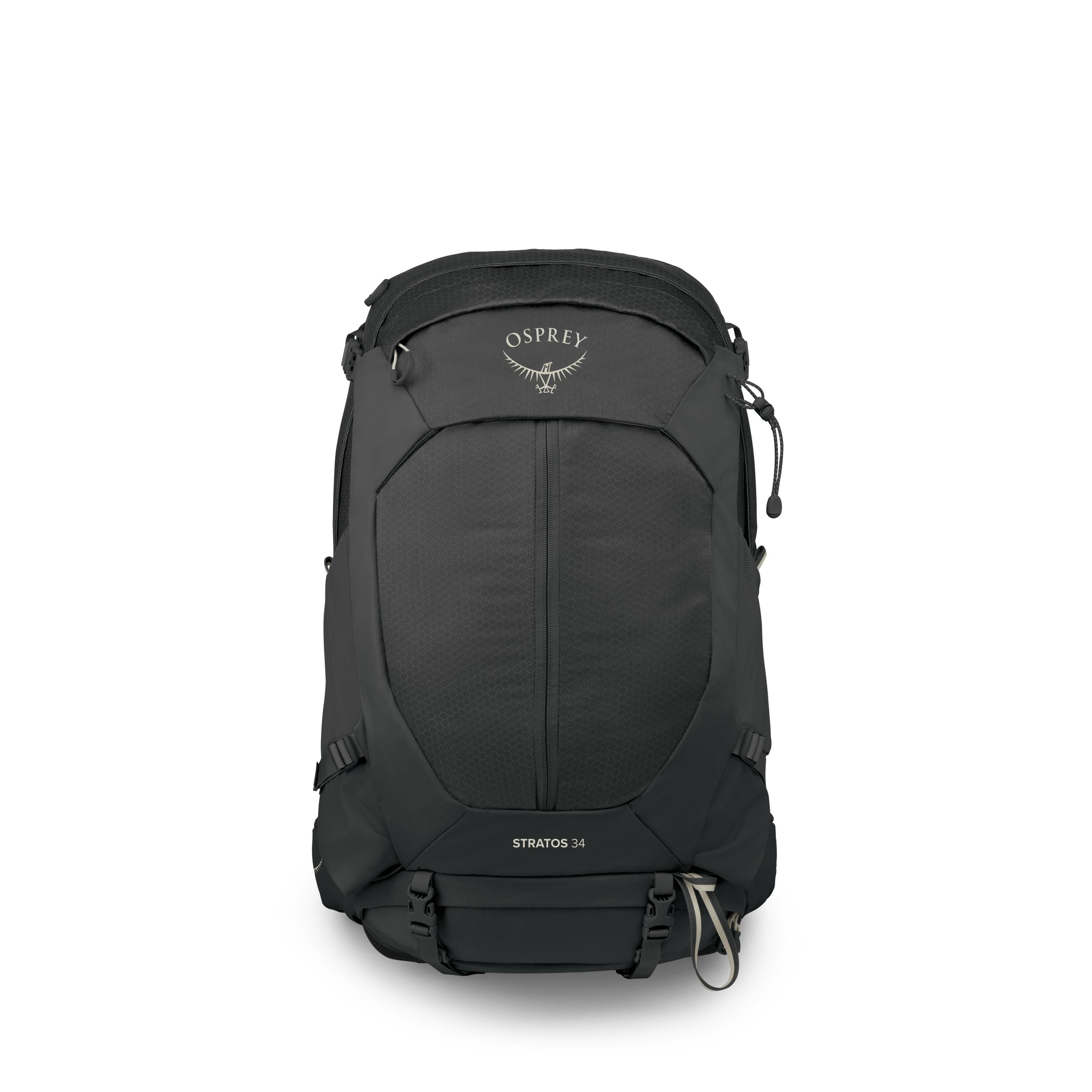 Osprey Stratos 34 Hiking Backpack 34L in Raven Black — front view