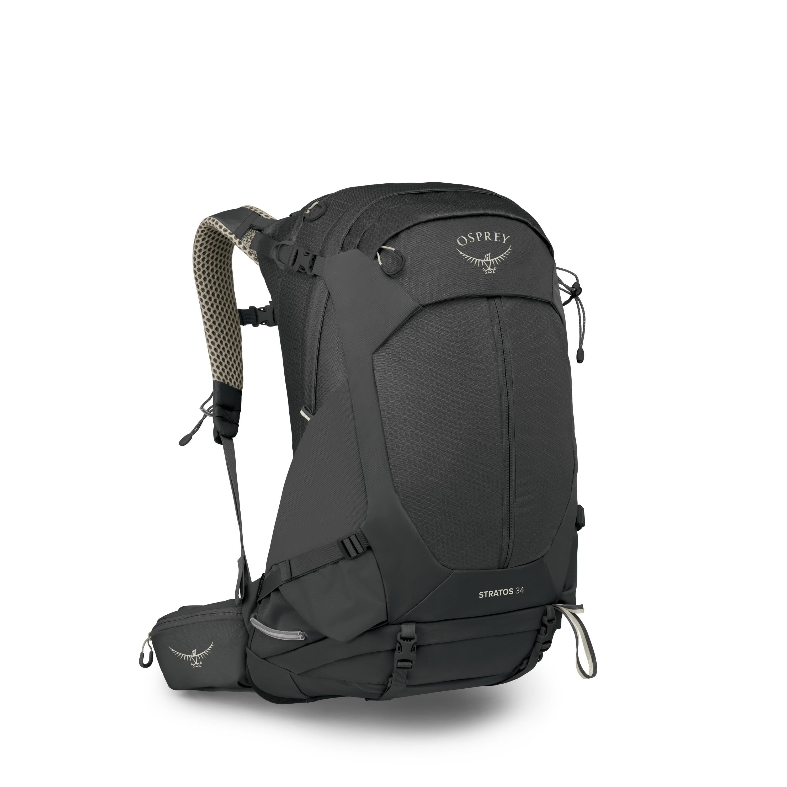 Osprey Stratos 34 Hiking Backpack 34L in Raven Black — angle view 2