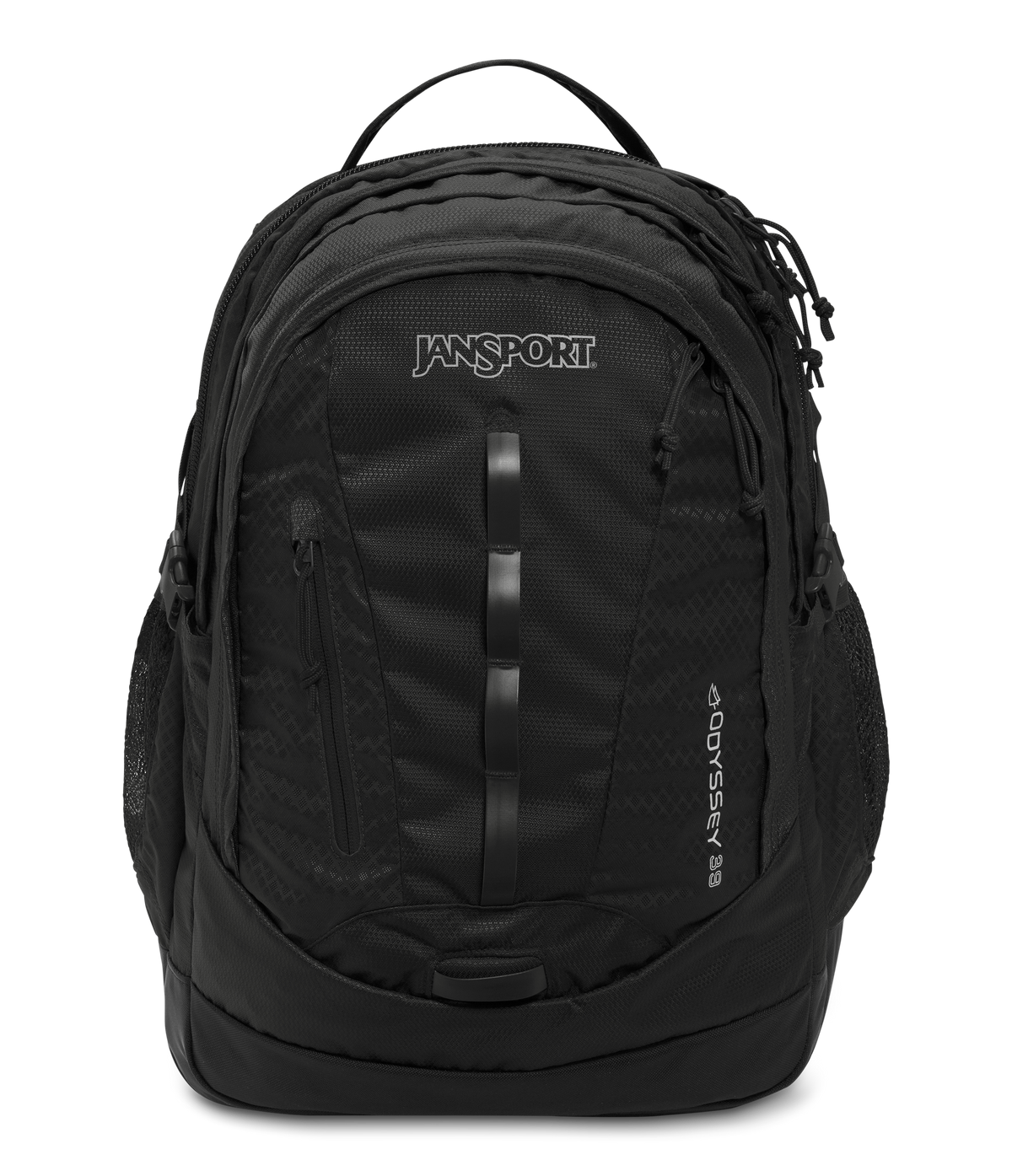 JanSport Odyssey Backpack in Black — front view
