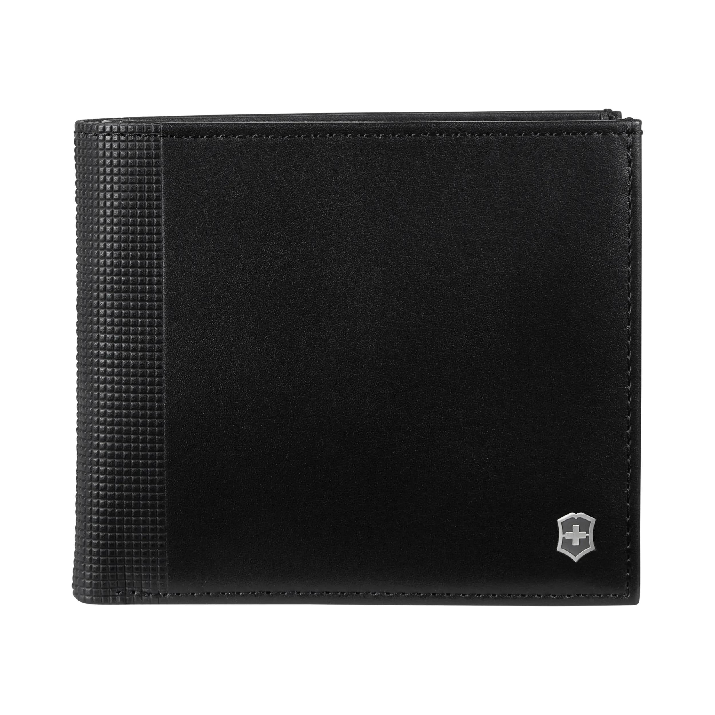 Victorinox Altius Alox Deluxe Bi-Fold Wallet in Black — front view