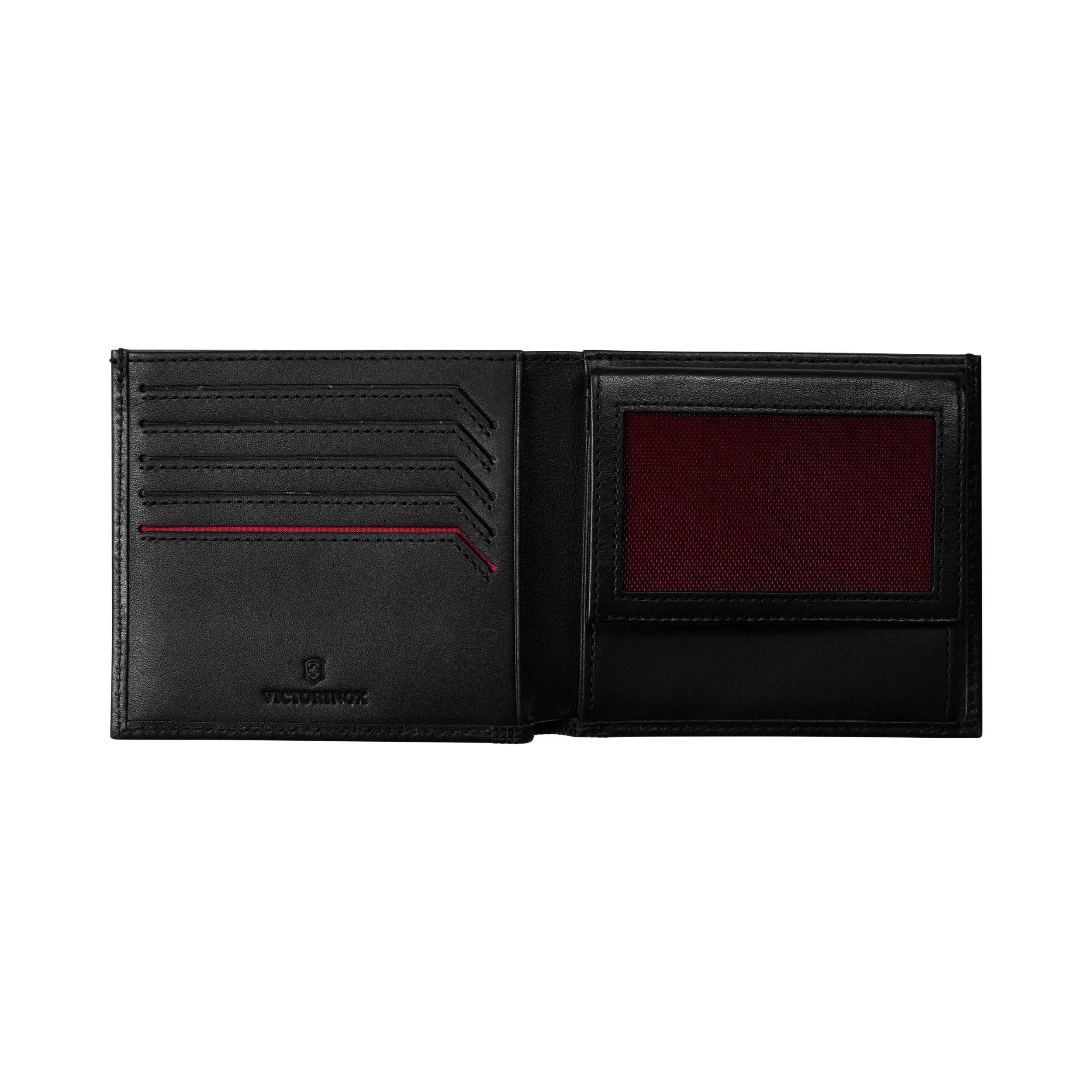 Victorinox Altius Alox Deluxe Bi-Fold Wallet in Black — interior view