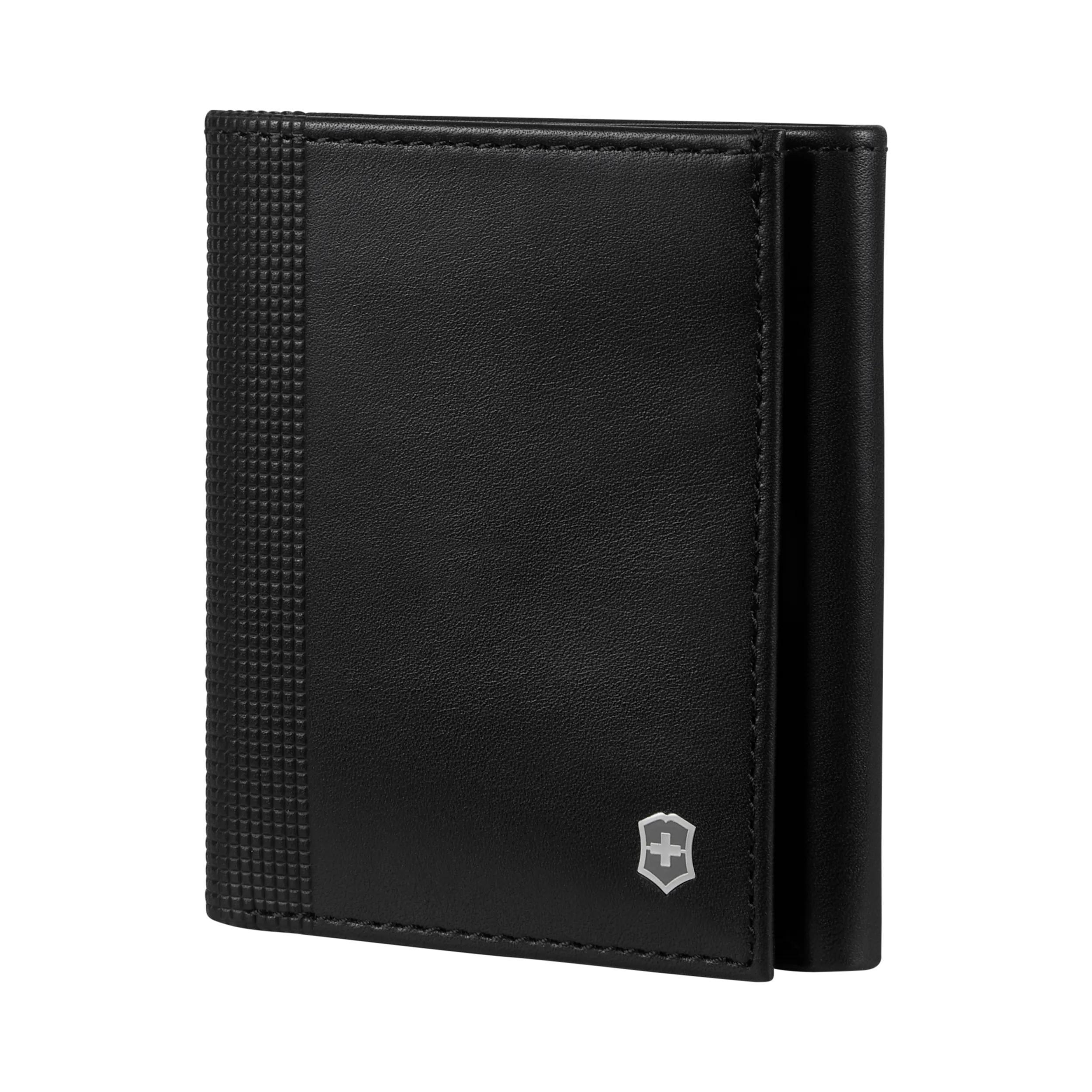 Victorinox Altius Alox Tri-Fold Wallet in Black — angle view 2