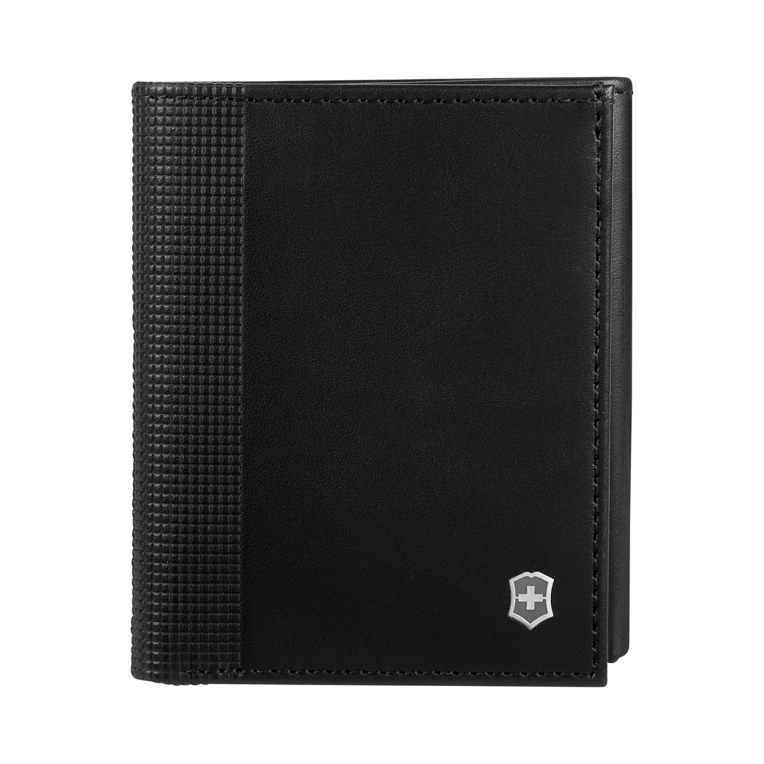 Victorinox Altius Alox Tri-Fold Wallet in Black — front view
