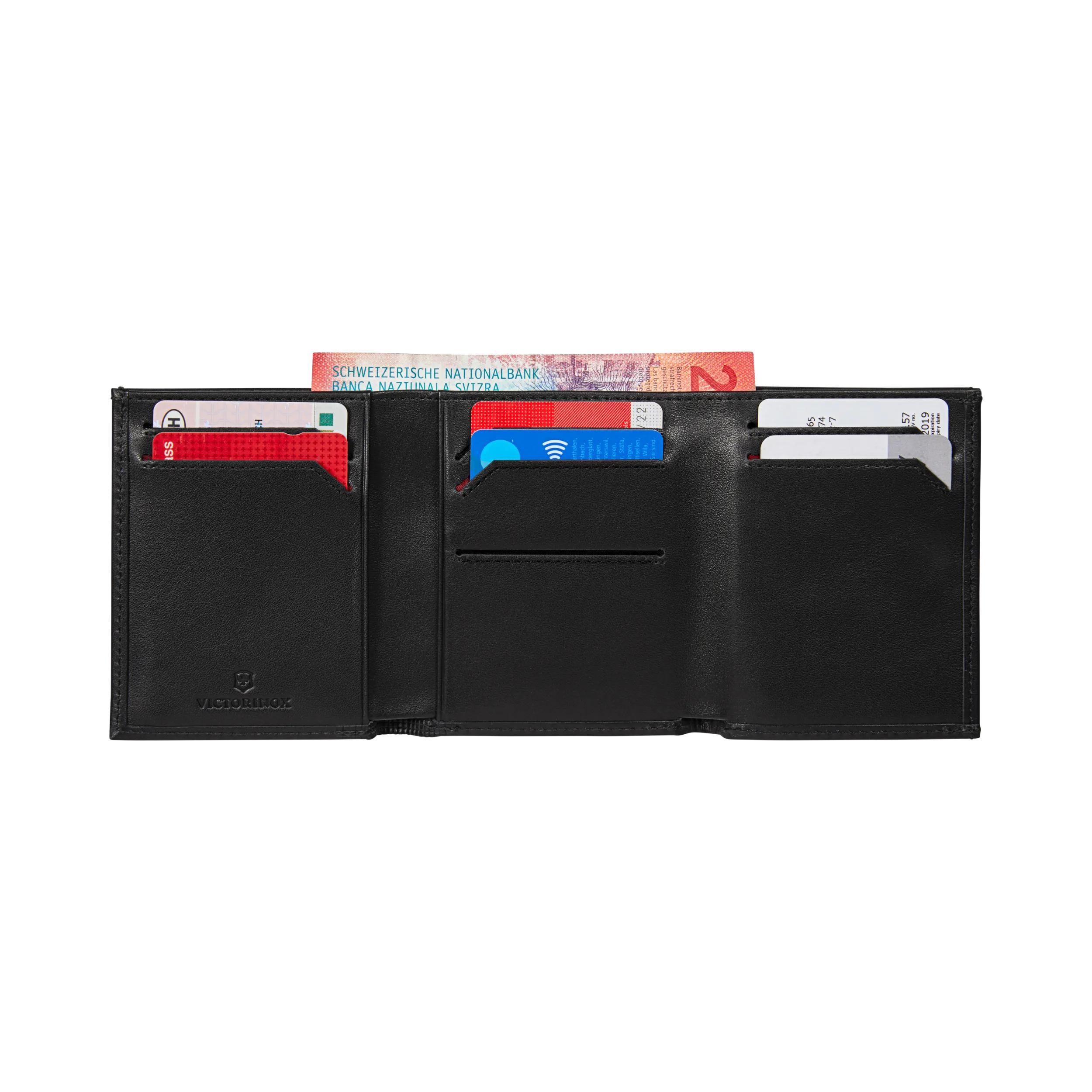 Victorinox Altius Alox Tri-Fold Wallet in Black — interior view 2