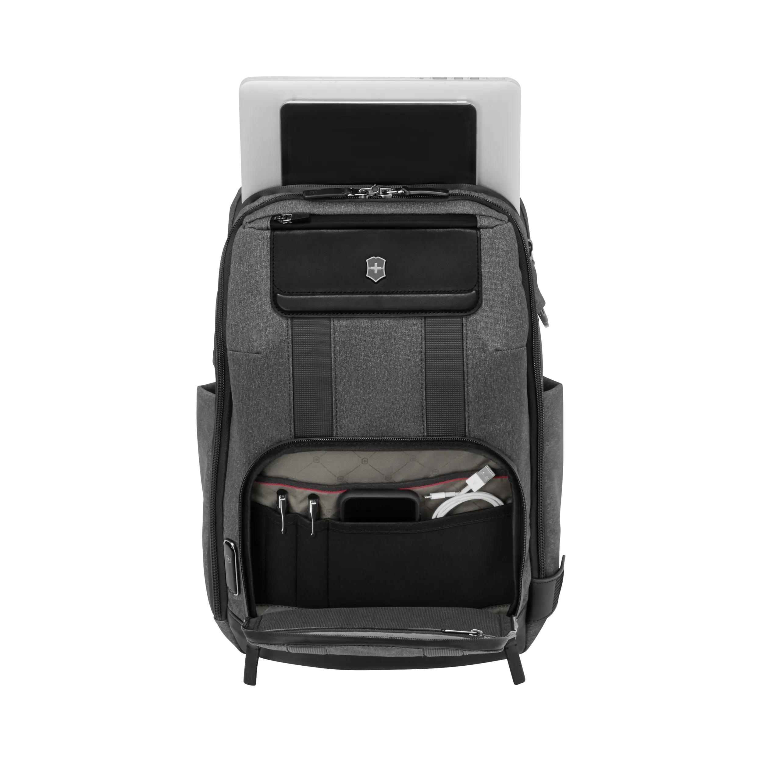 Victorinox Architecture Urban2 Deluxe Backpack in Grey / Black — interior view