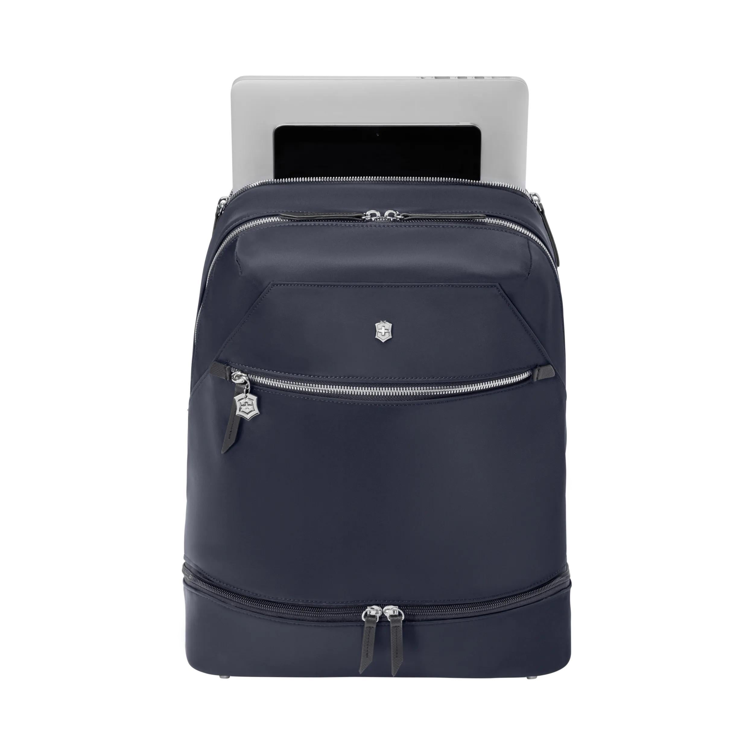 Victorinox Victoria Signature Deluxe Backpack in Midnight Blue — interior view
