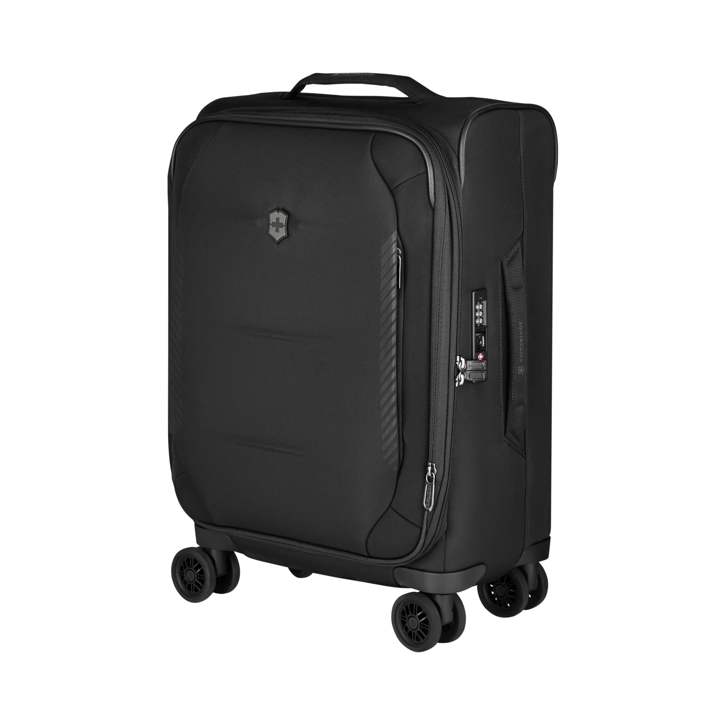 Victorinox Crosslight Frequent Flyer Softside Carry-On in Black — angle view 4