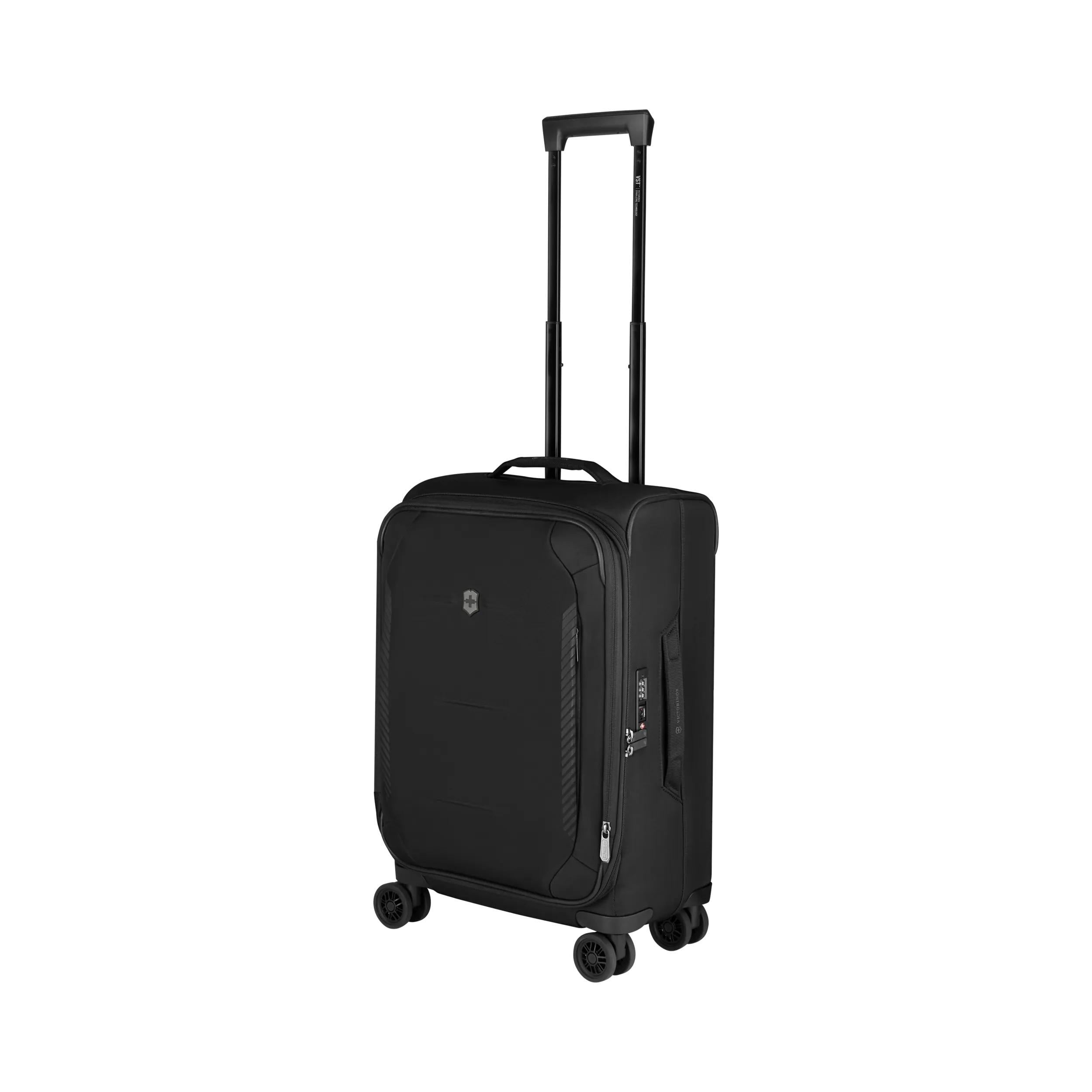 Victorinox Crosslight Frequent Flyer Plus Softside Carry-On in Black — angle view 5