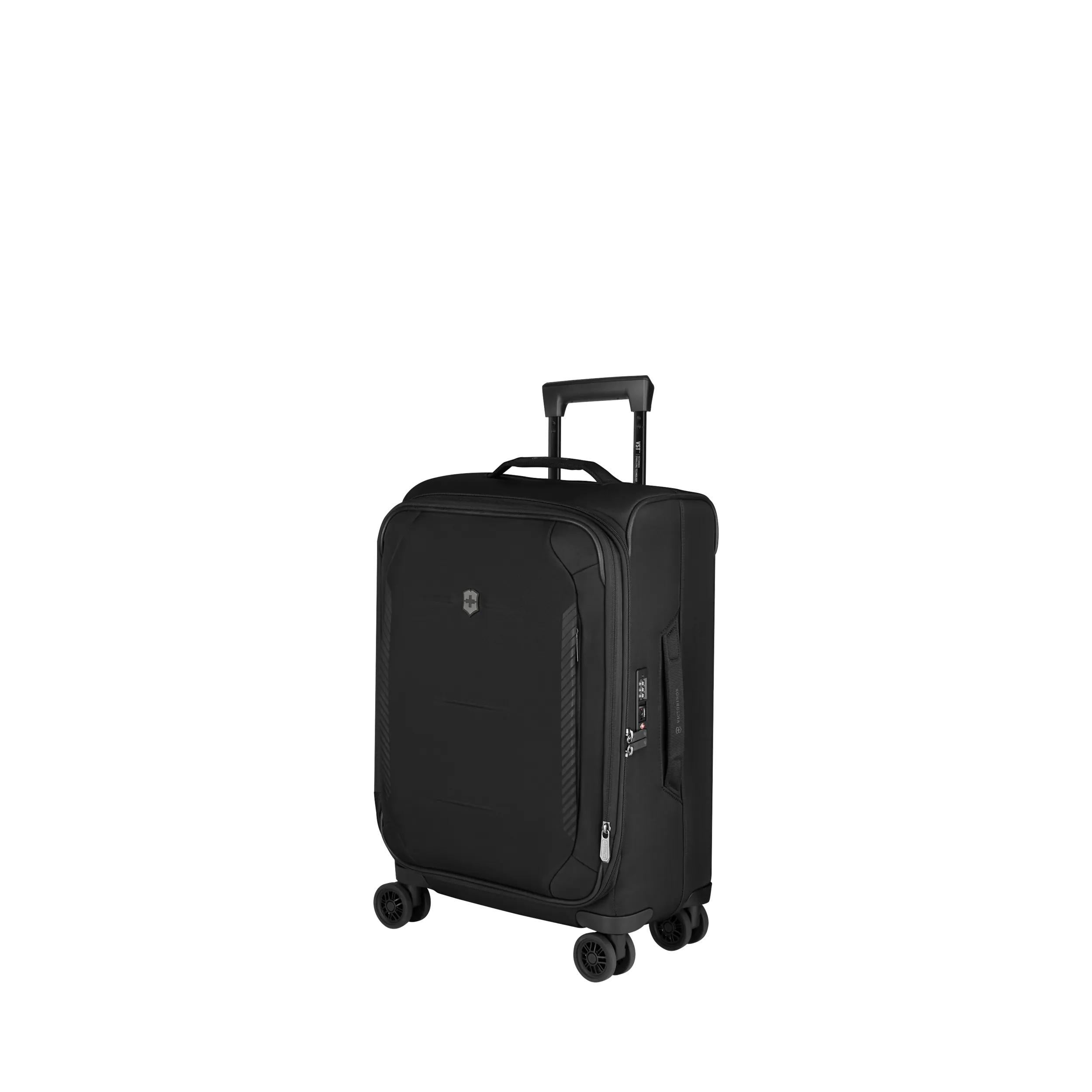 Victorinox Crosslight Frequent Flyer Plus Softside Carry-On in Black — angle view 6