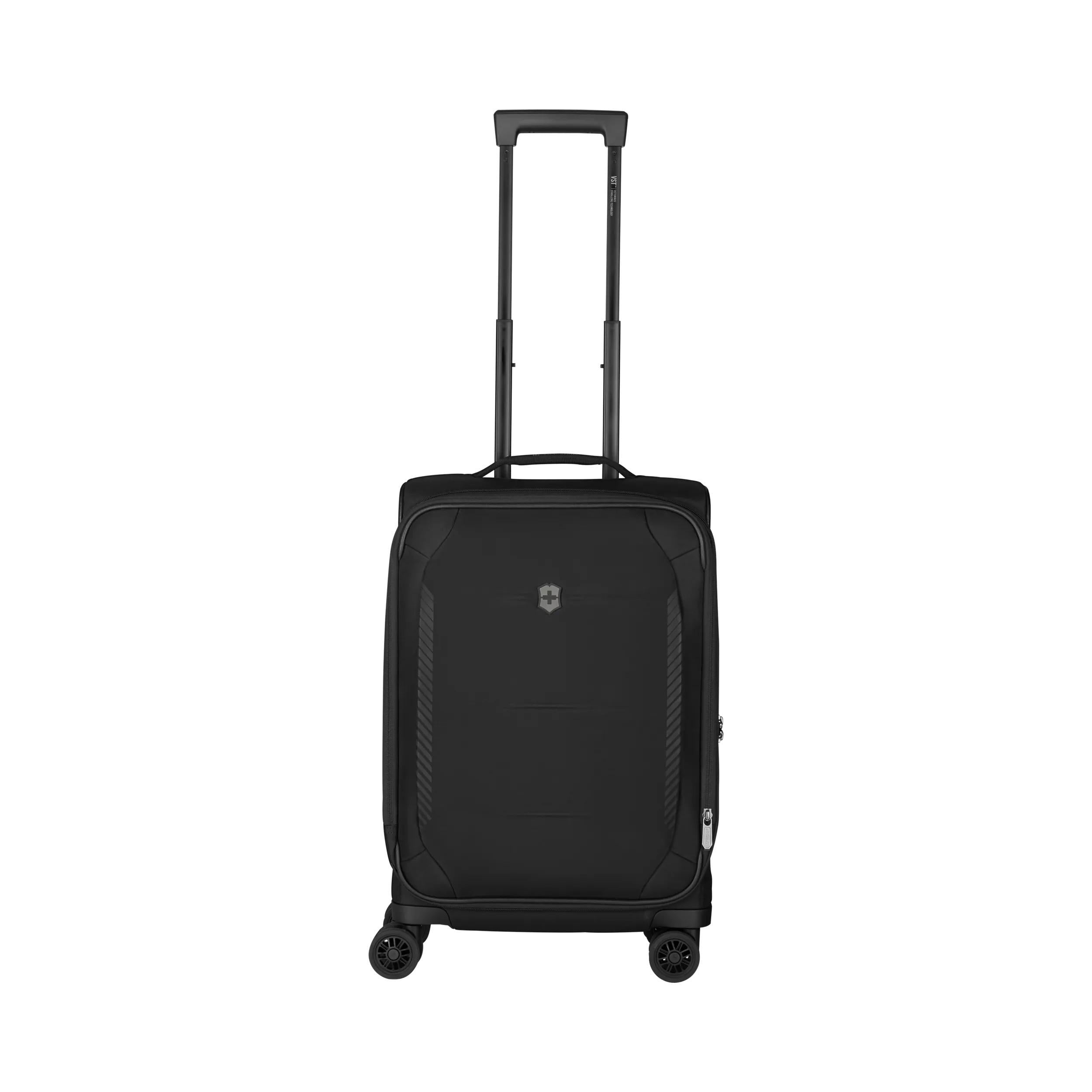 Victorinox Crosslight Frequent Flyer Plus Softside Carry-On in Black — angle view 2