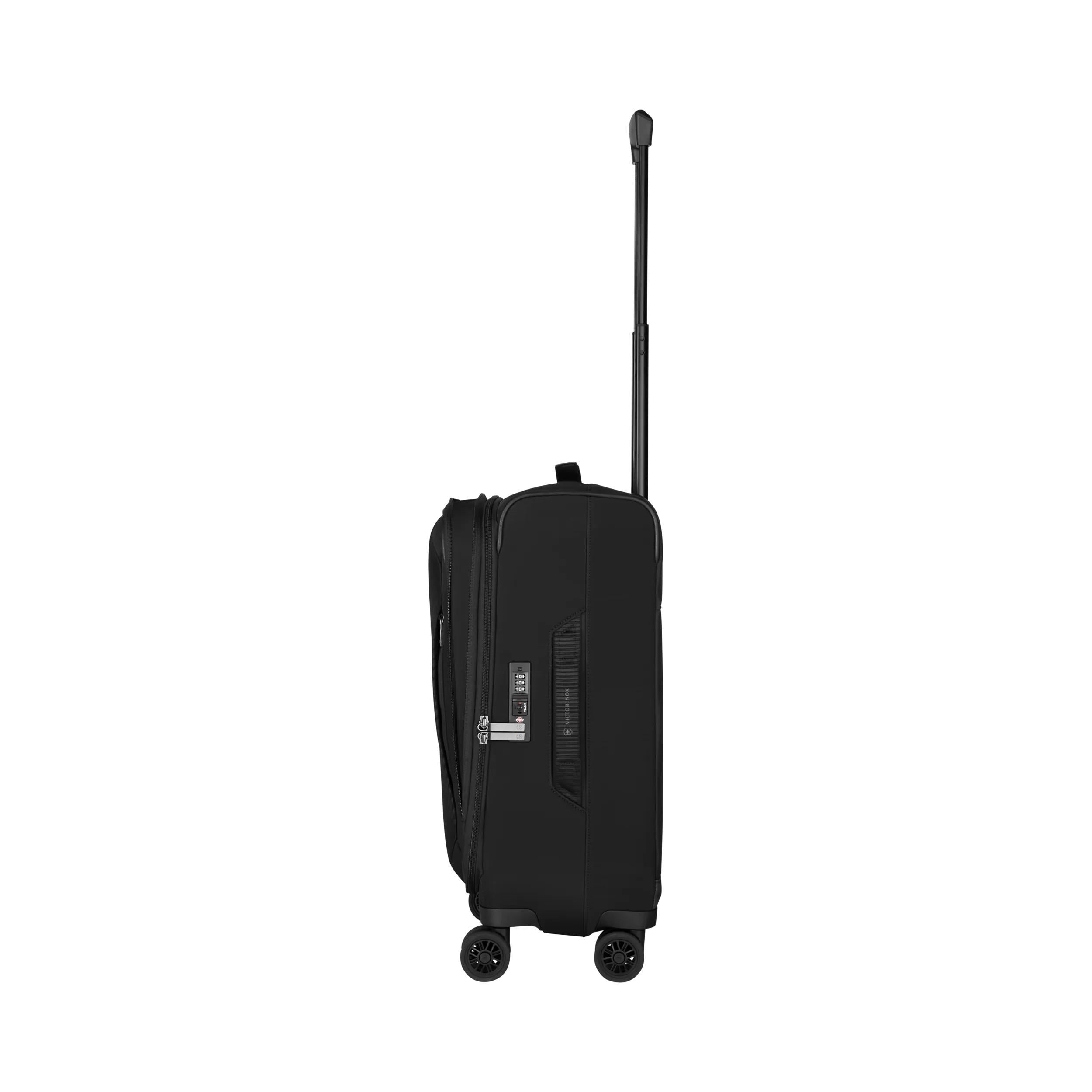 Victorinox Crosslight Frequent Flyer Plus Softside Carry-On in Black — angle view 11
