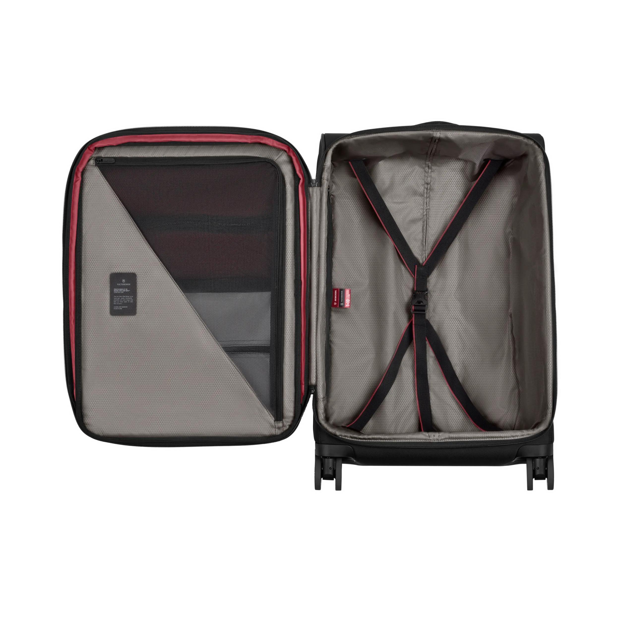 Victorinox Crosslight Medium Softside Case in Black — interior view