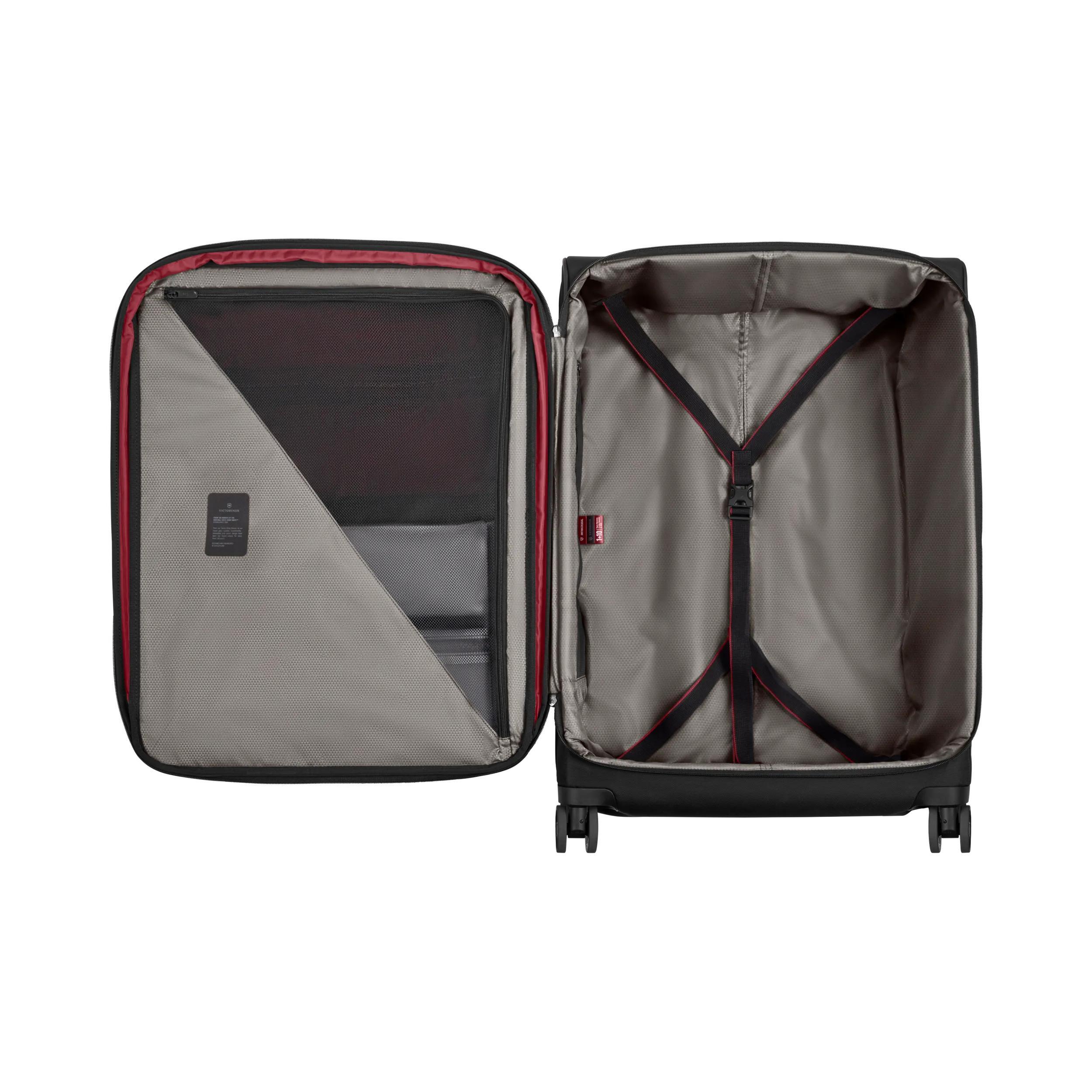 Victorinox Crosslight Large Softside Case in Black — interior view