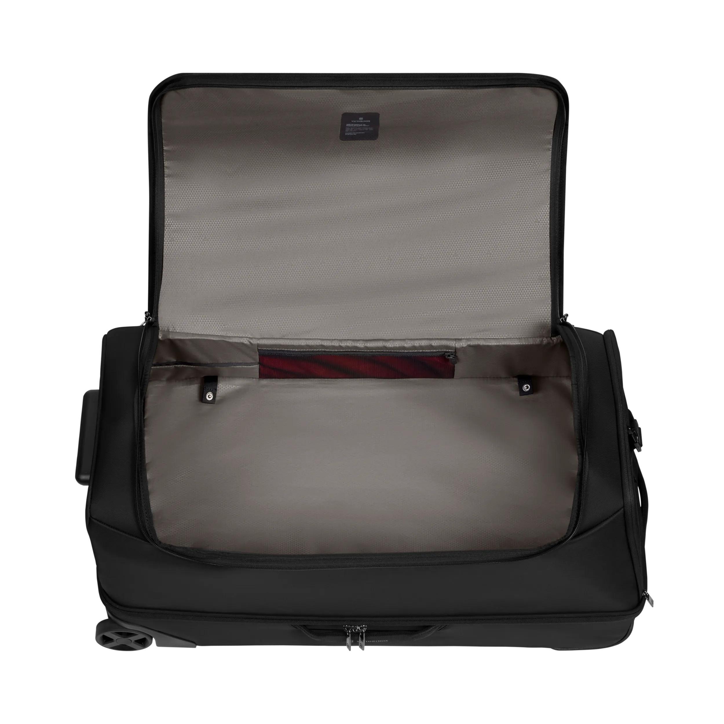 Victorinox Crosslight Wheeled Duffel in Black — interior view