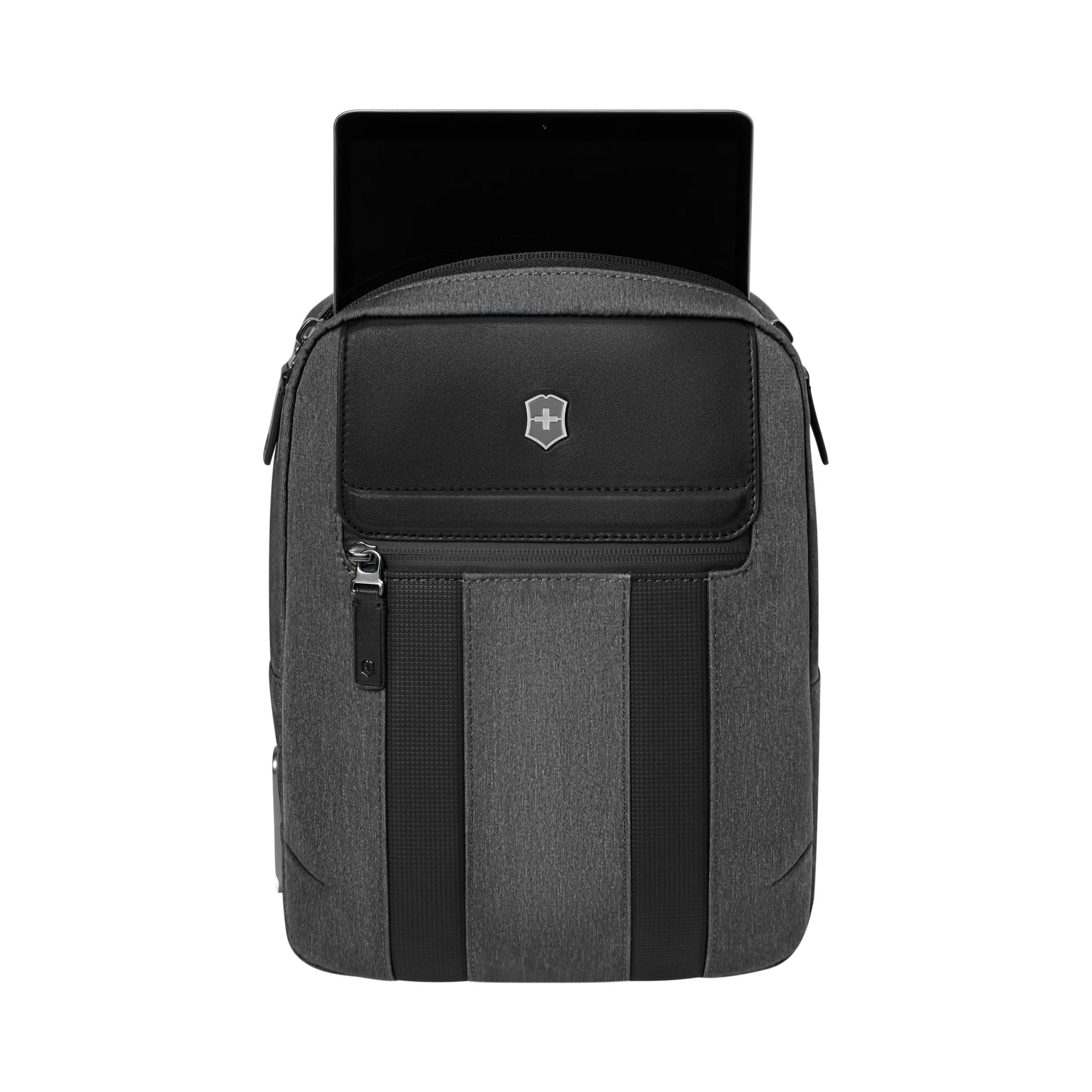 Victorinox Architecture Urban2 Crossbody Bag in Grey / Black — interior view