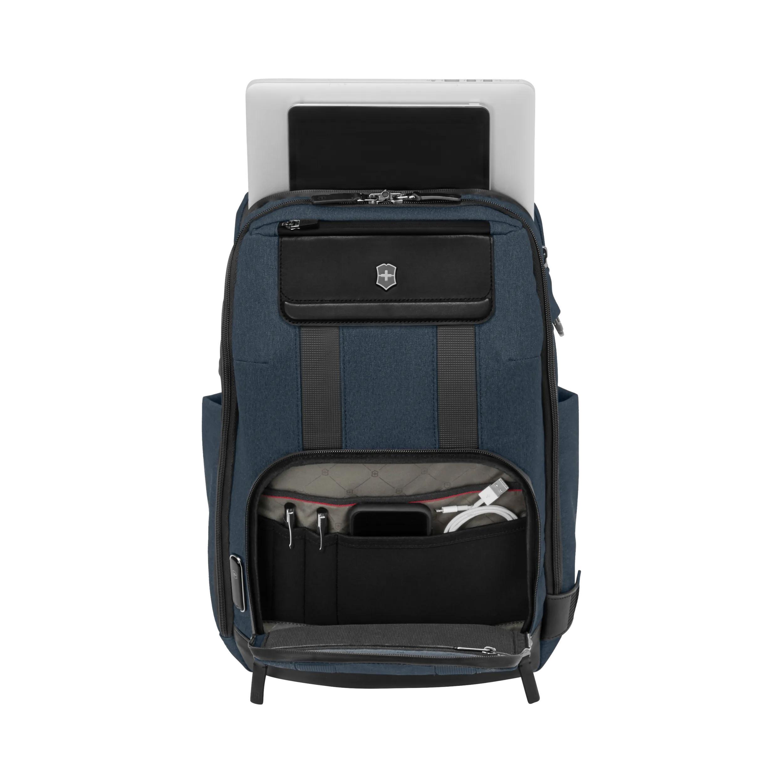 Victorinox Architecture Urban2 Deluxe Backpack in Blue / Black — interior view