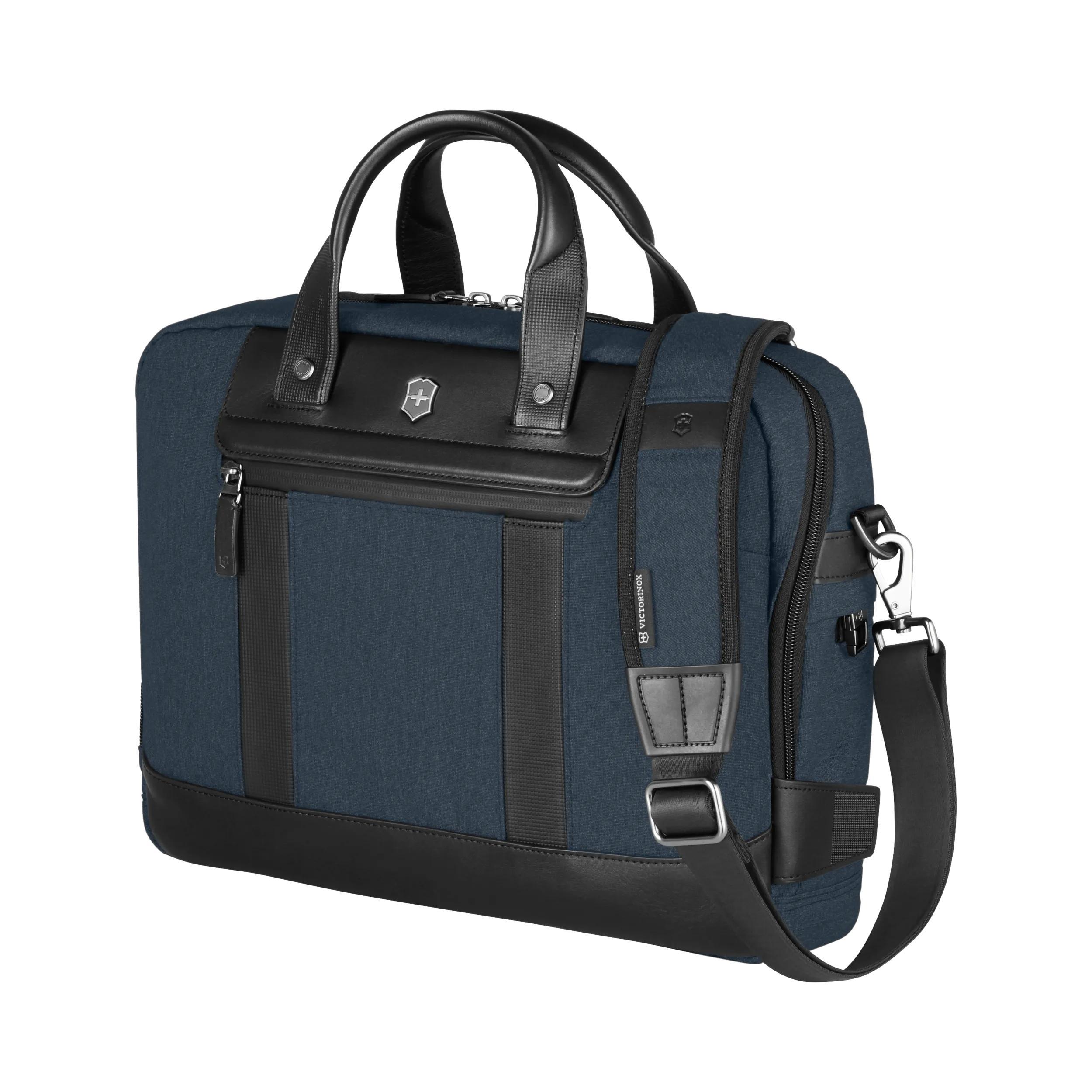 Victorinox Architecture Urban2 Briefcase in Blue / Black — angle view 3