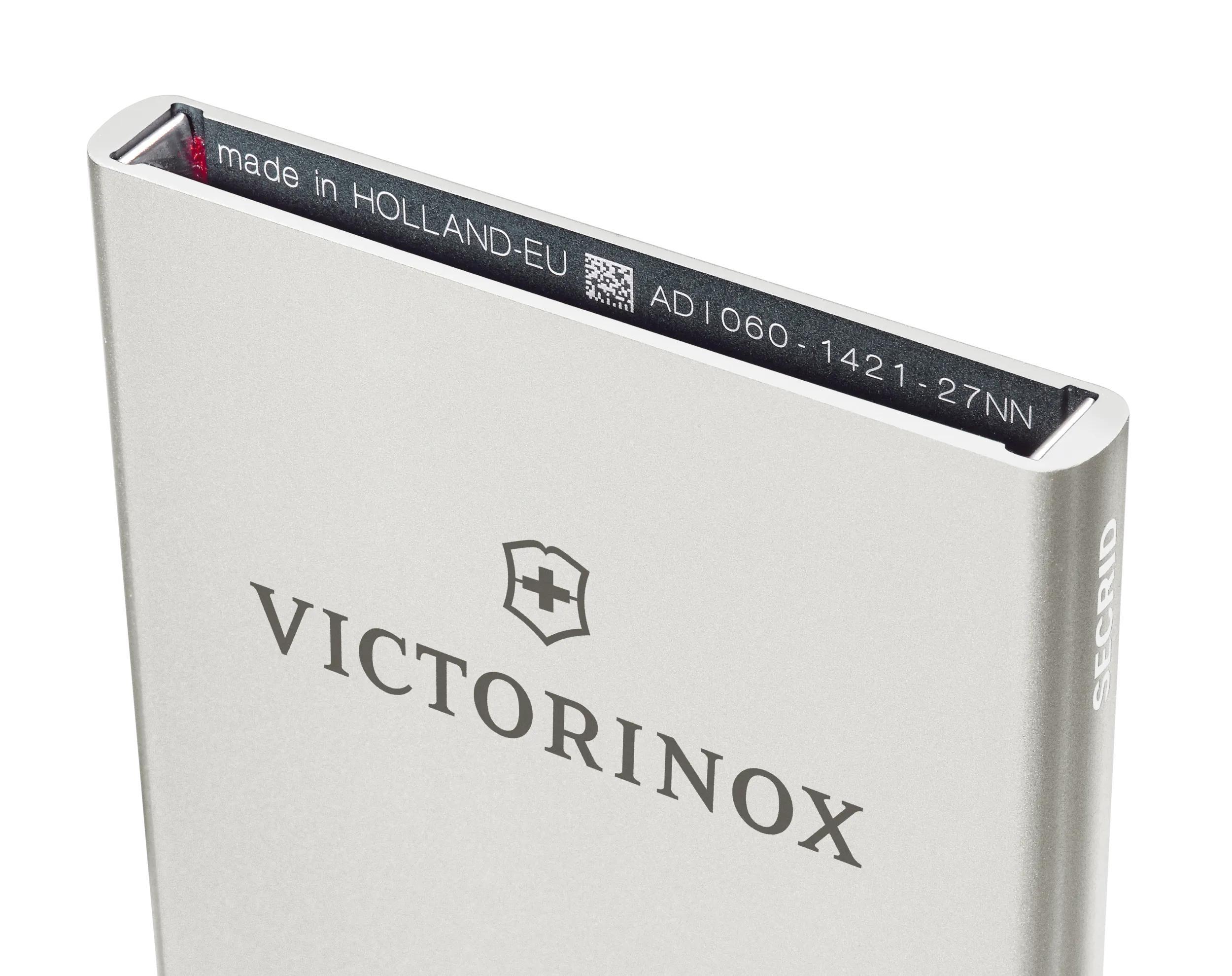 Victorinox Altius Secrid Essential Card Wallet in Silver — detail view
