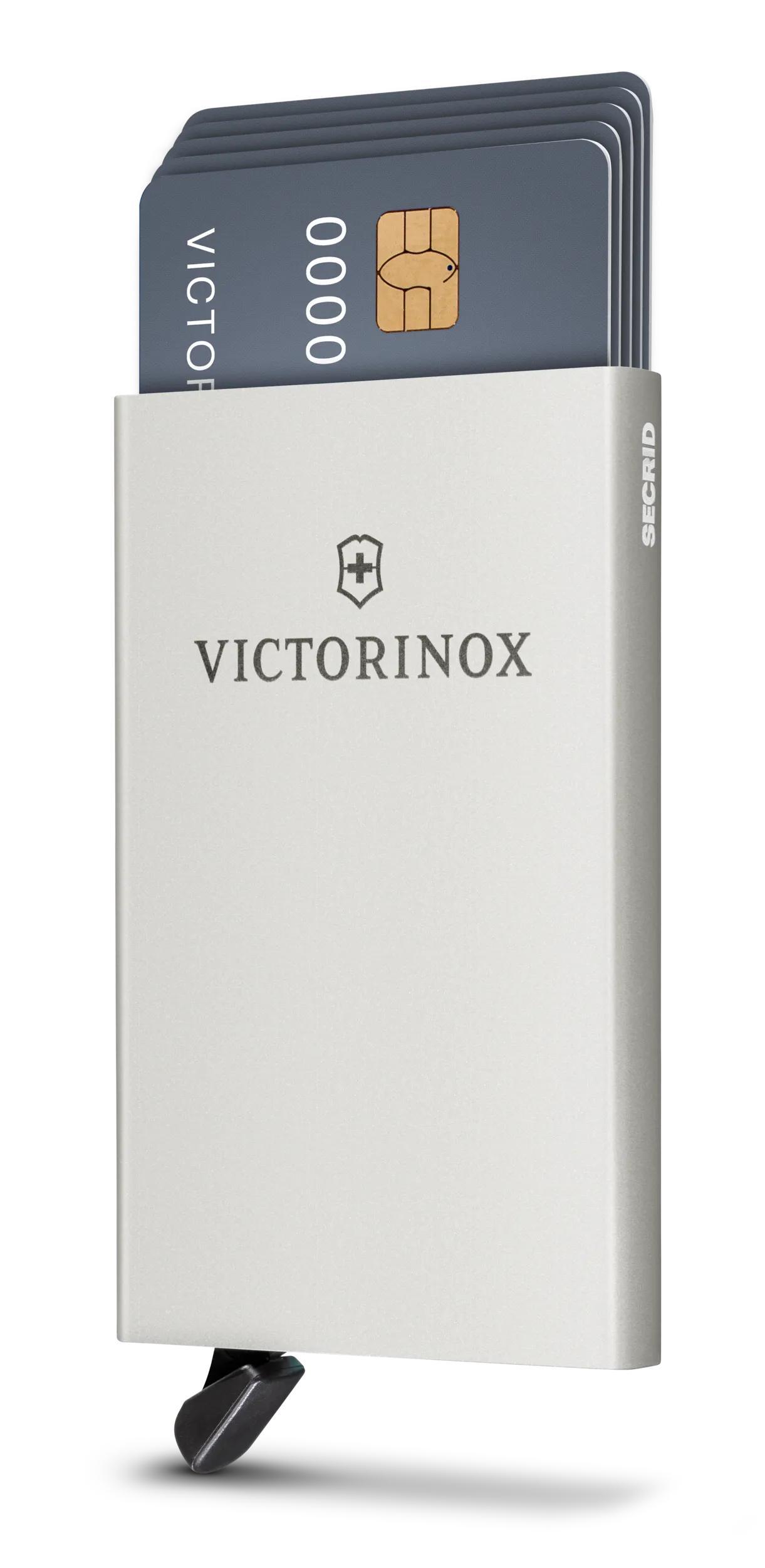 Victorinox Altius Secrid Essential Card Wallet in Silver — front view