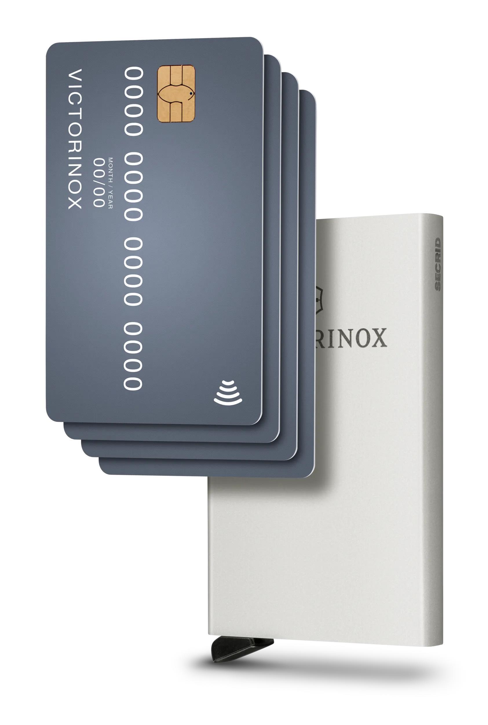 Victorinox Altius Secrid Essential Card Wallet in Silver — angle view 2