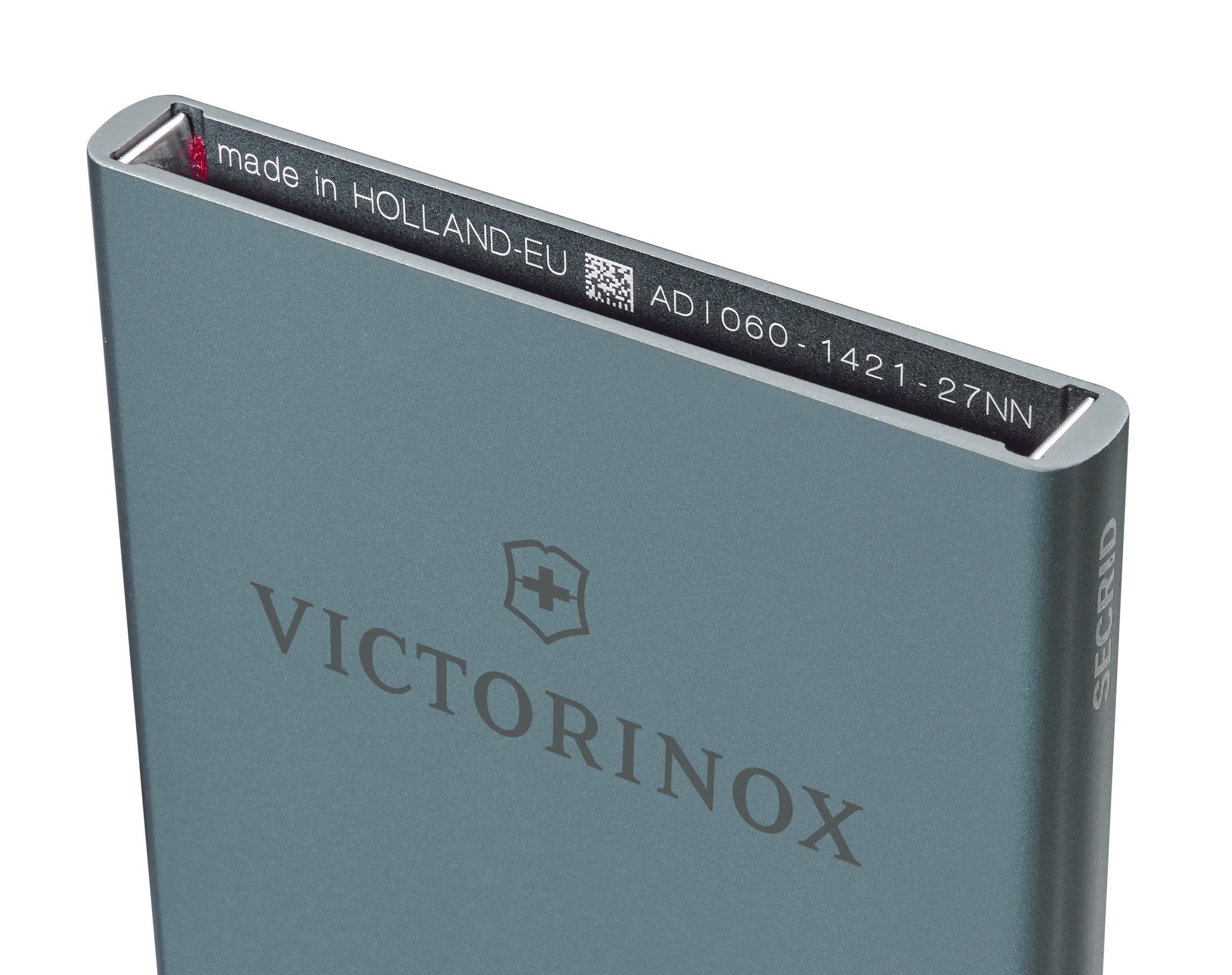 Victorinox Altius Secrid Essential Card Wallet in Titanium — detail view