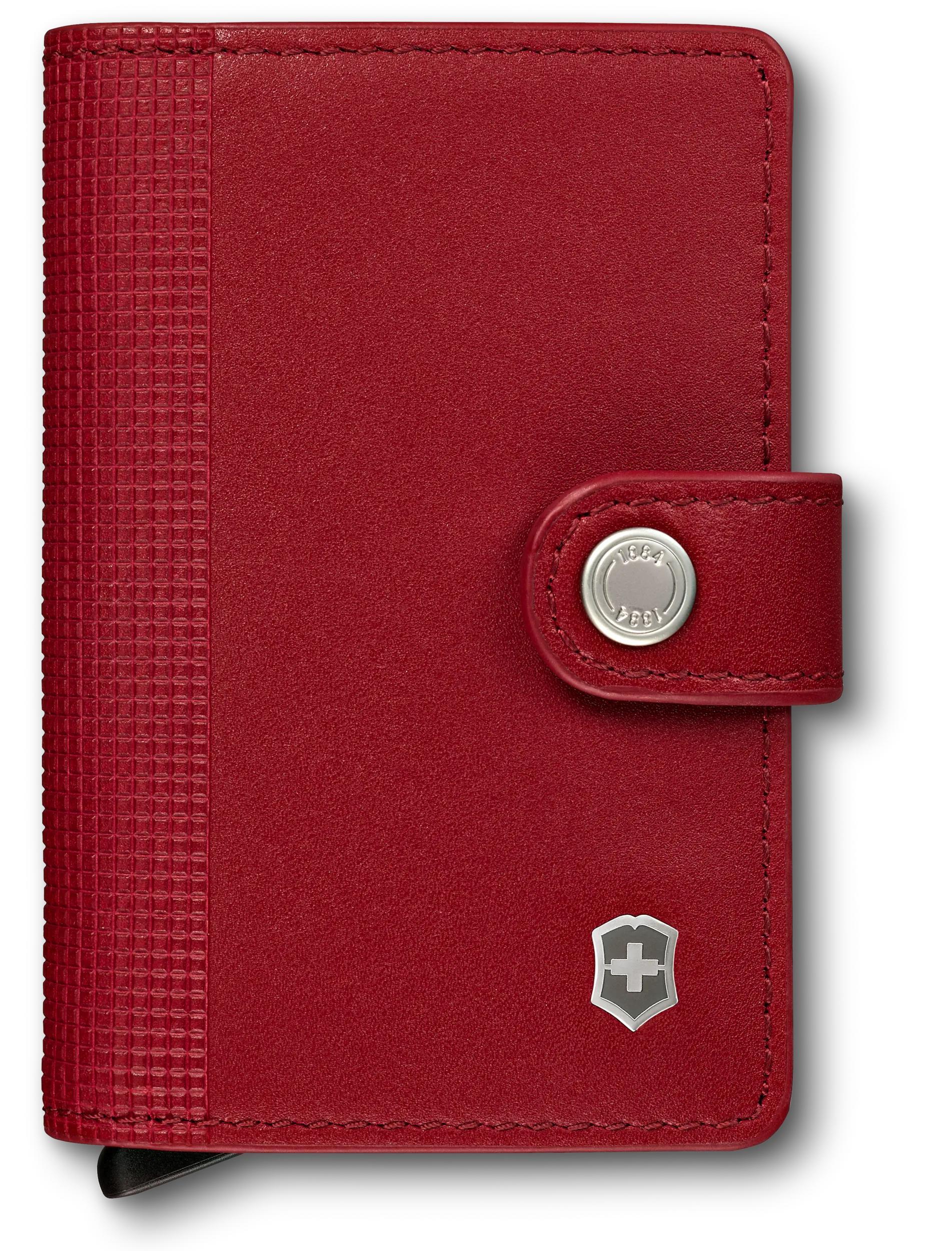 Victorinox Altius Secrid Leather Card Wallet in Red — front view