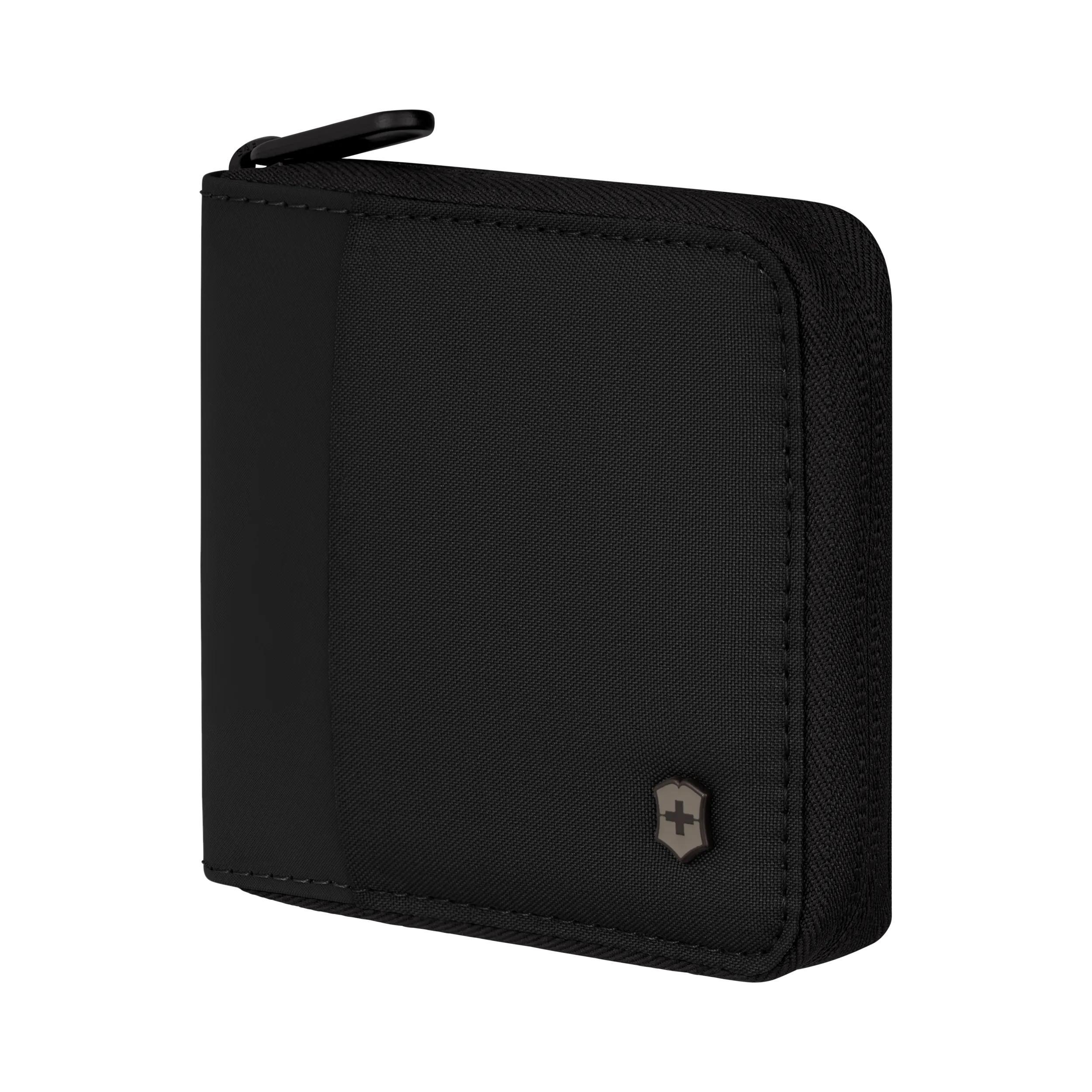 Victorinox Travel Essentials Zip-Around Wallet in Black — angle view 2