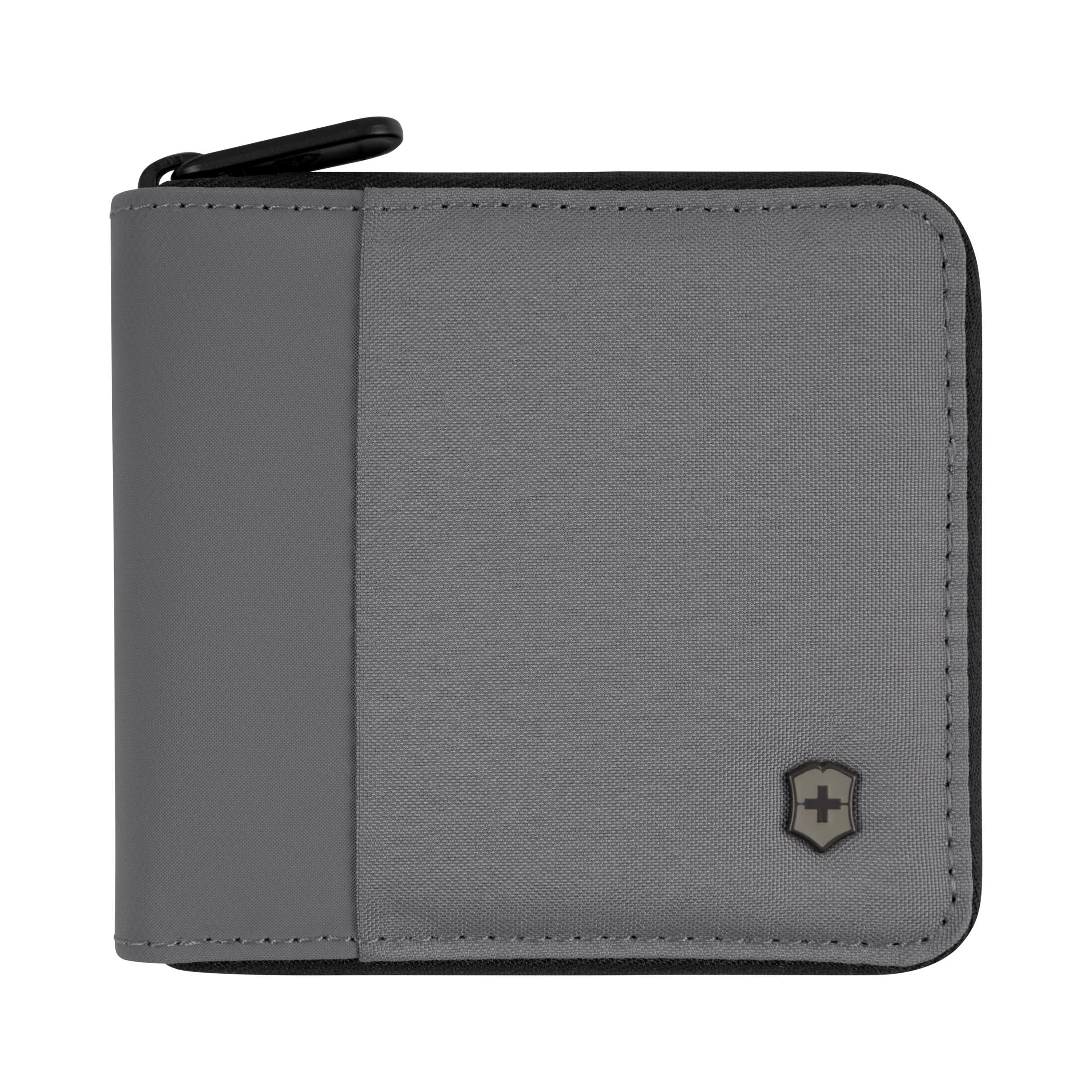 Victorinox Travel Essentials Zip-Around Wallet in Gray — front view