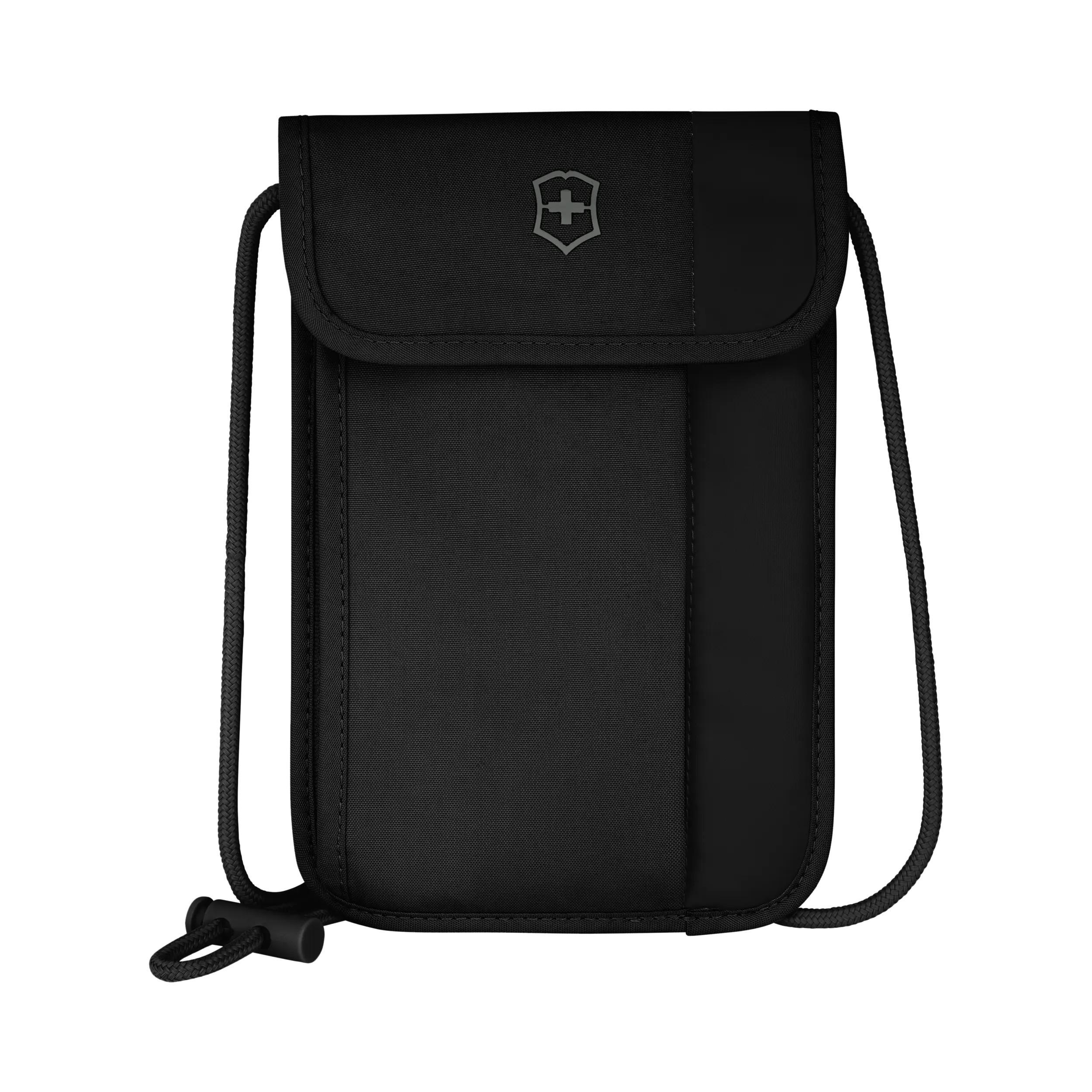 Victorinox Travel Essentials Security Neck Pouch in Black — front view