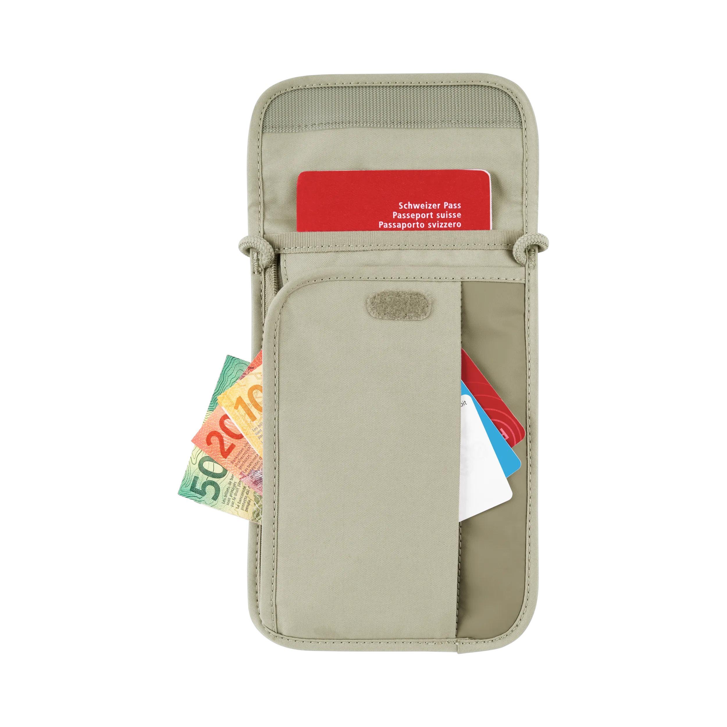 Victorinox Travel Essentials Security Neck Pouch in Nude — interior view