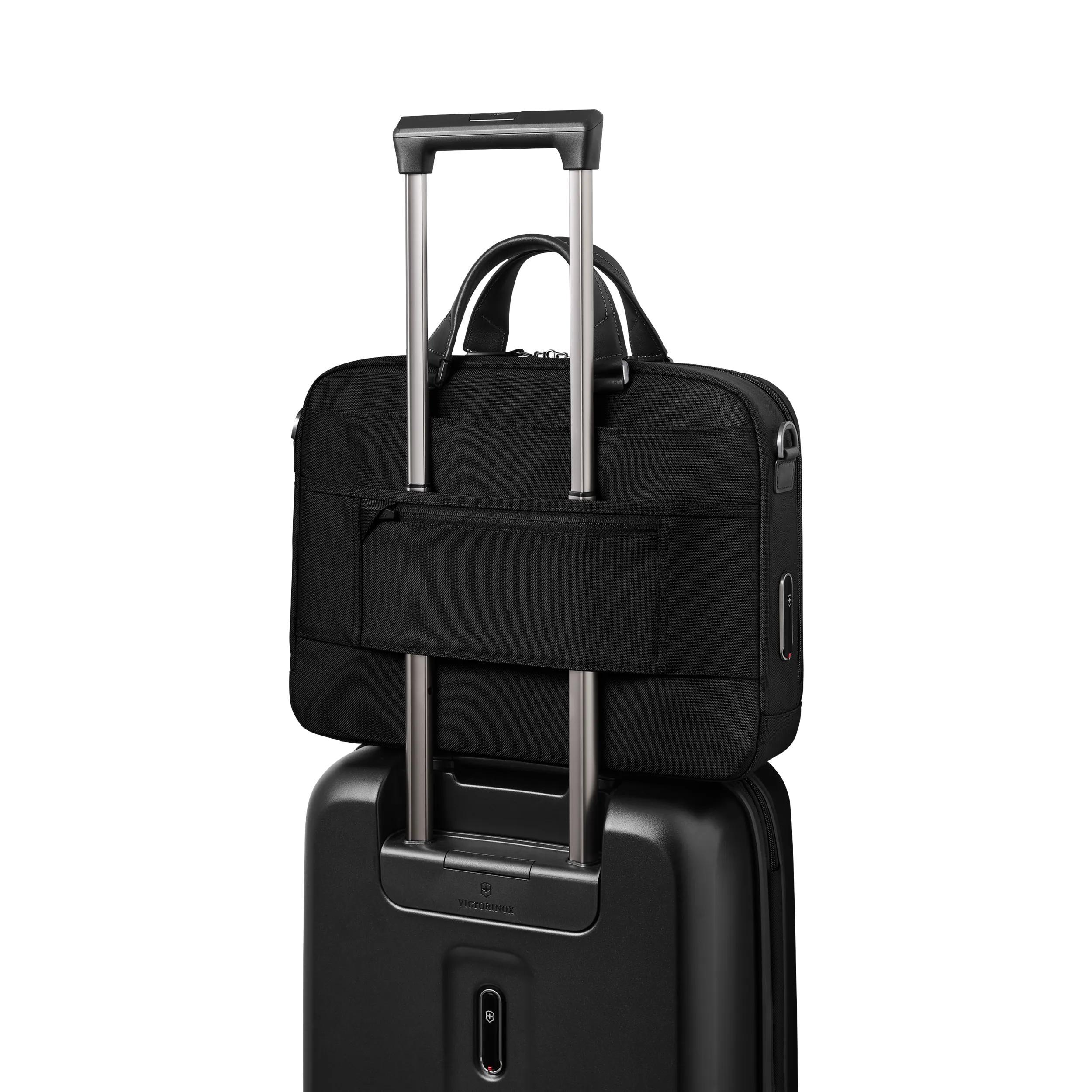 Victorinox Mythic Compact Briefcase in Black — detail view