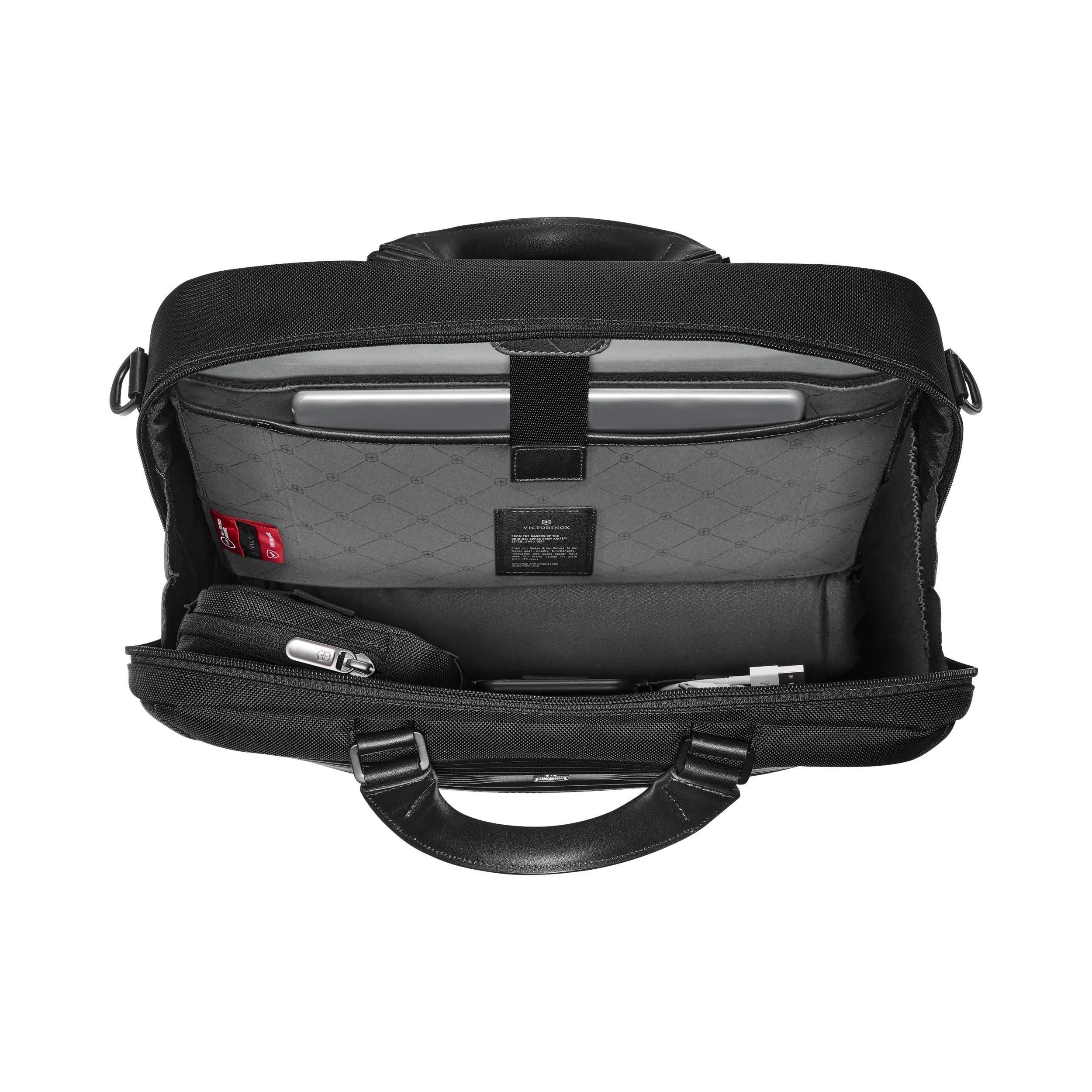 Victorinox Mythic Compact Briefcase in Black — interior view 2