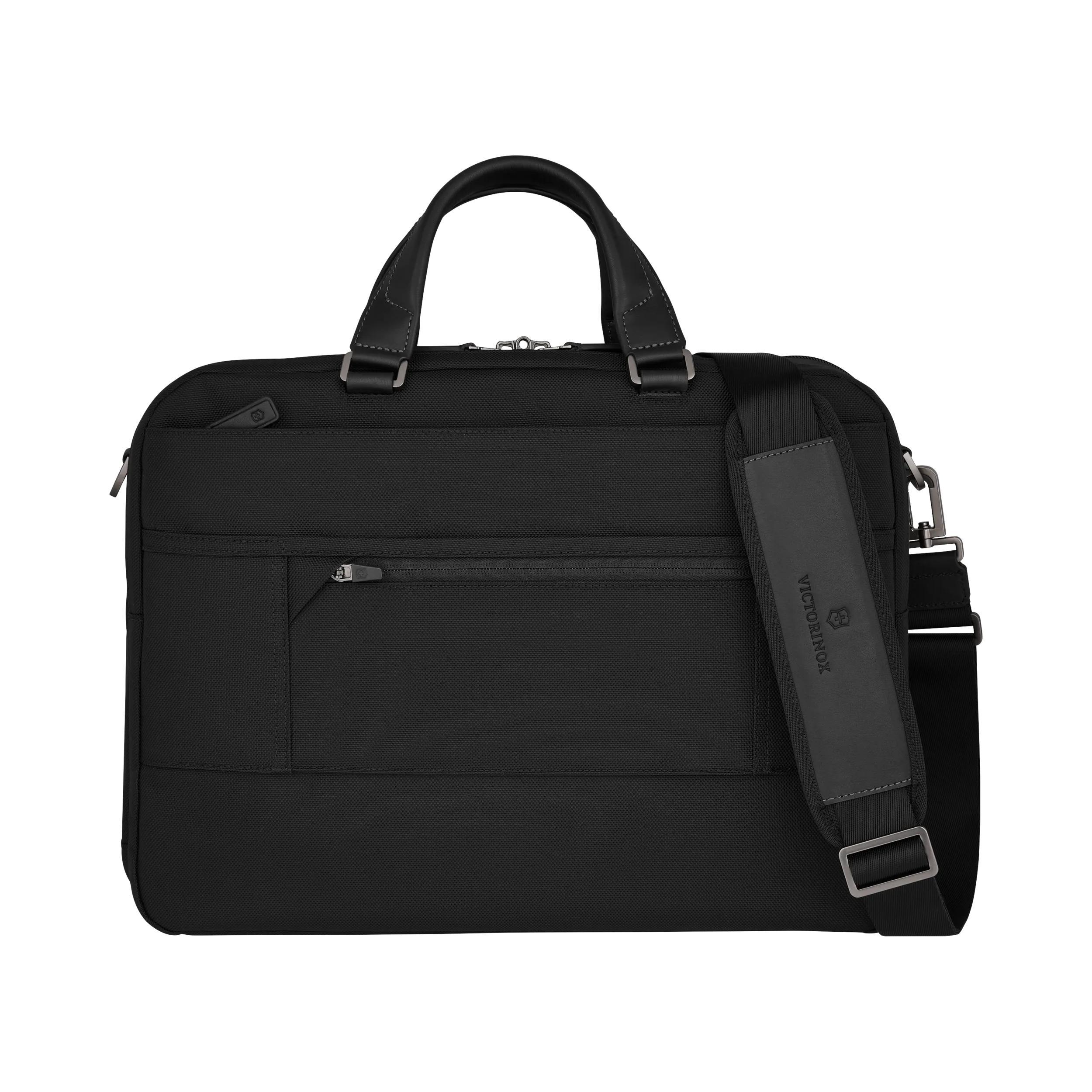 Victorinox Mythic Deluxe Briefcase in Black — back view