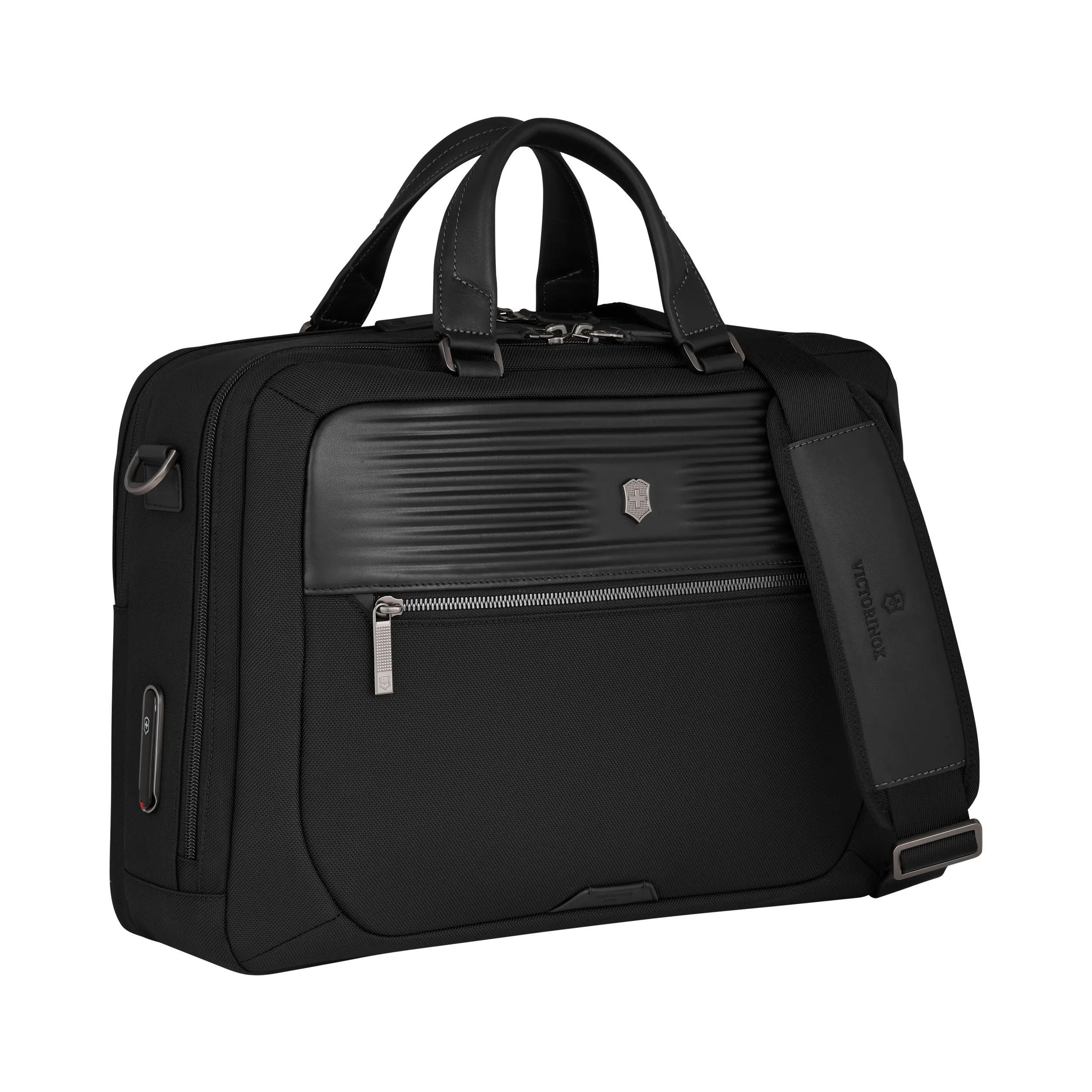 Victorinox Mythic Deluxe Briefcase in Black — angle view 3