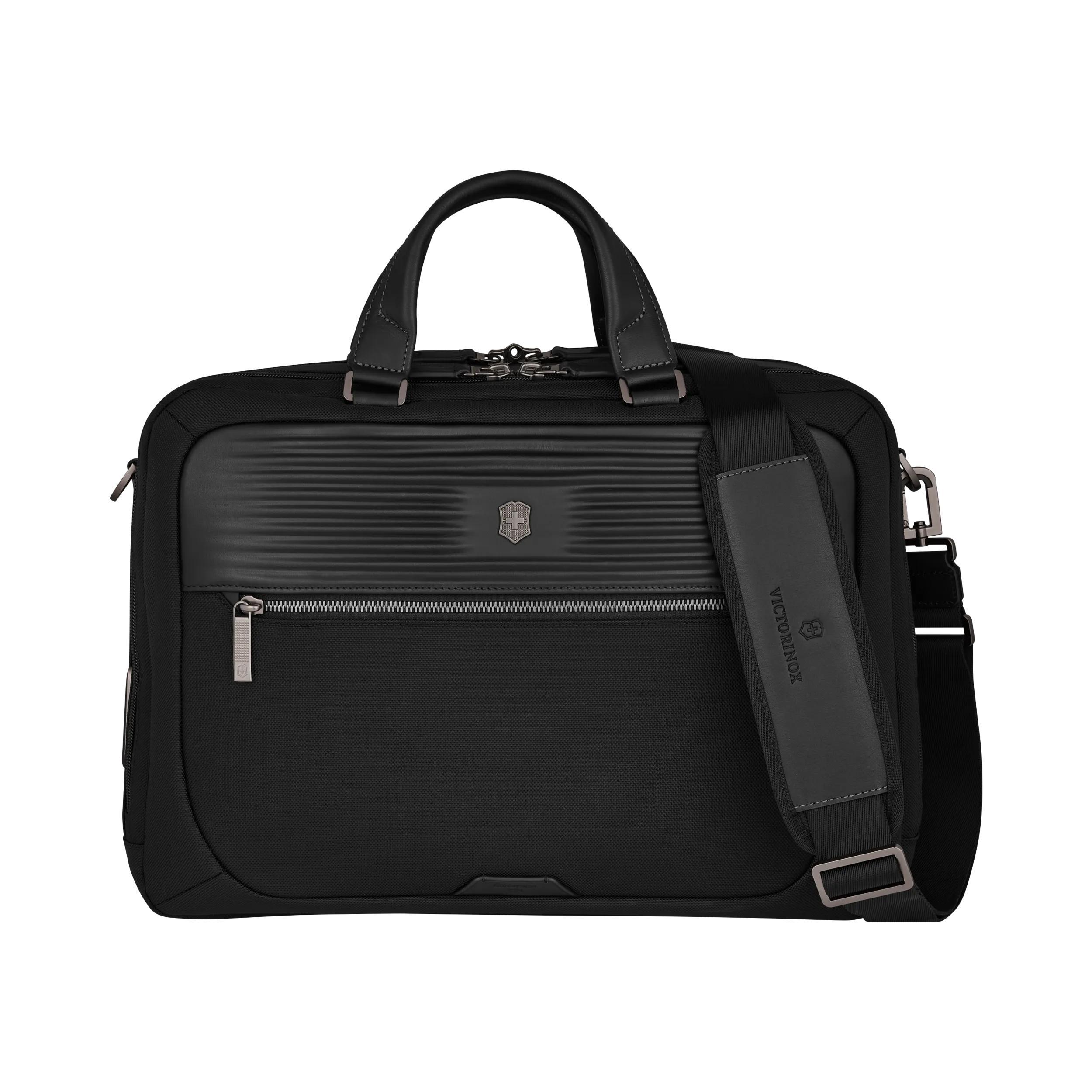Victorinox Mythic Deluxe Briefcase in Black — front view